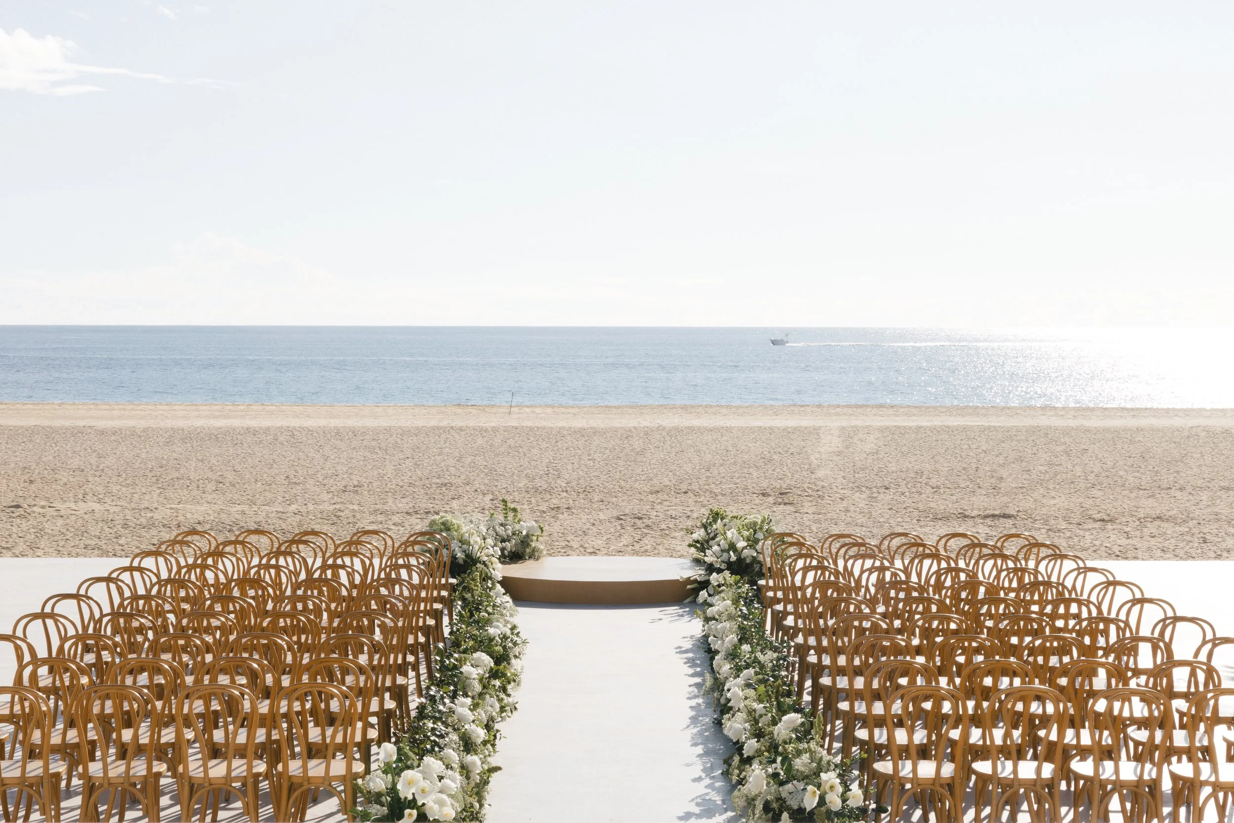 ceremony flowers at destination wedding venue