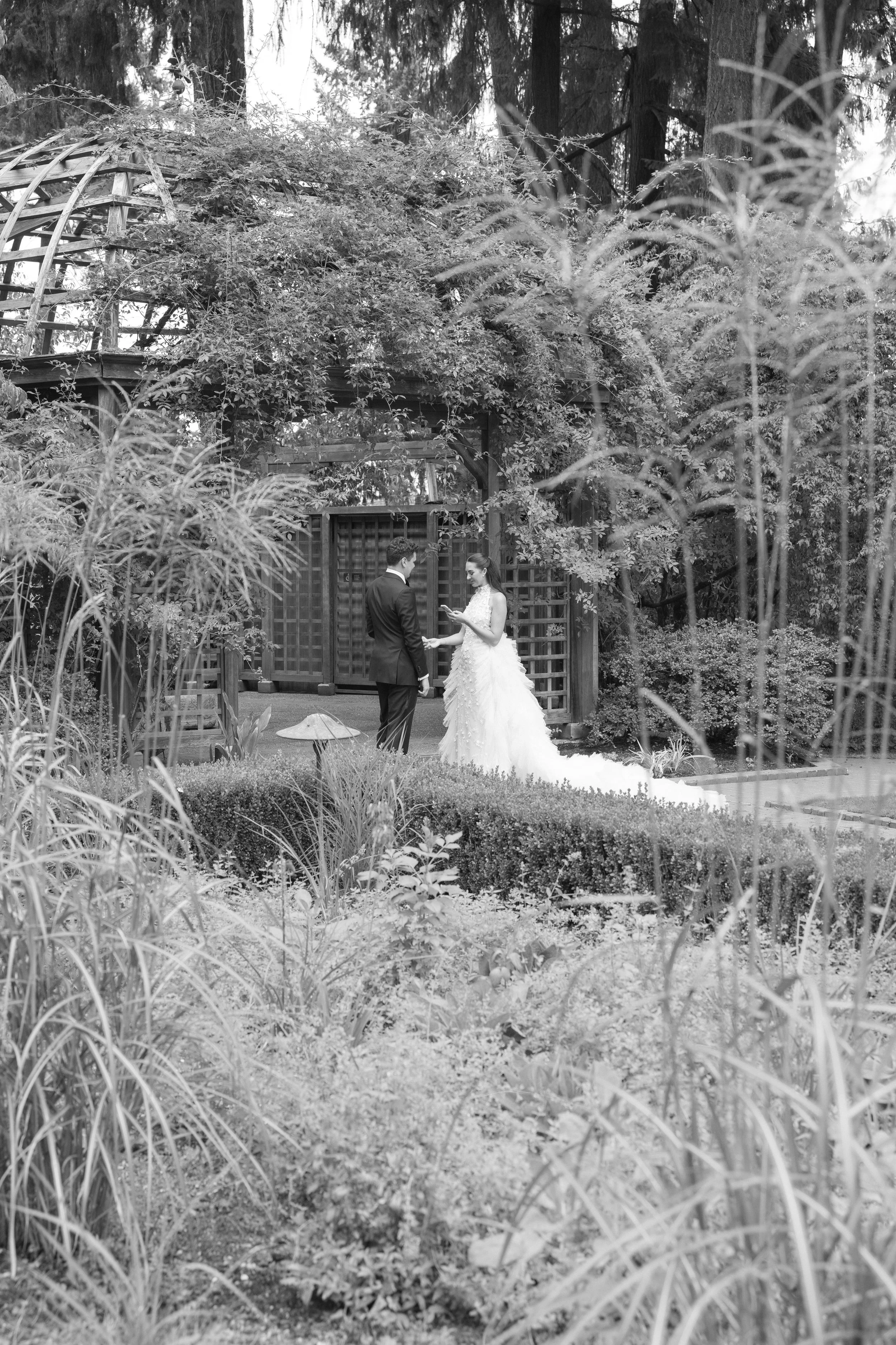 luxury ceremony setup at lakewold gardens