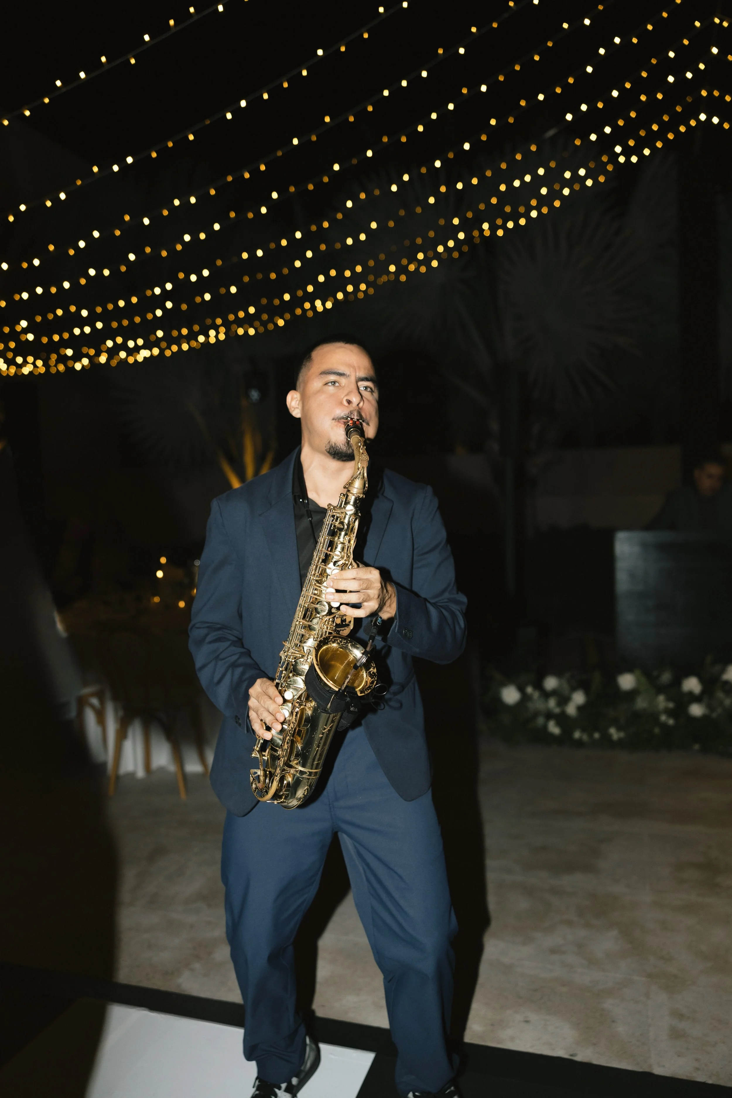 sax player at nobu los cabos wedding reception