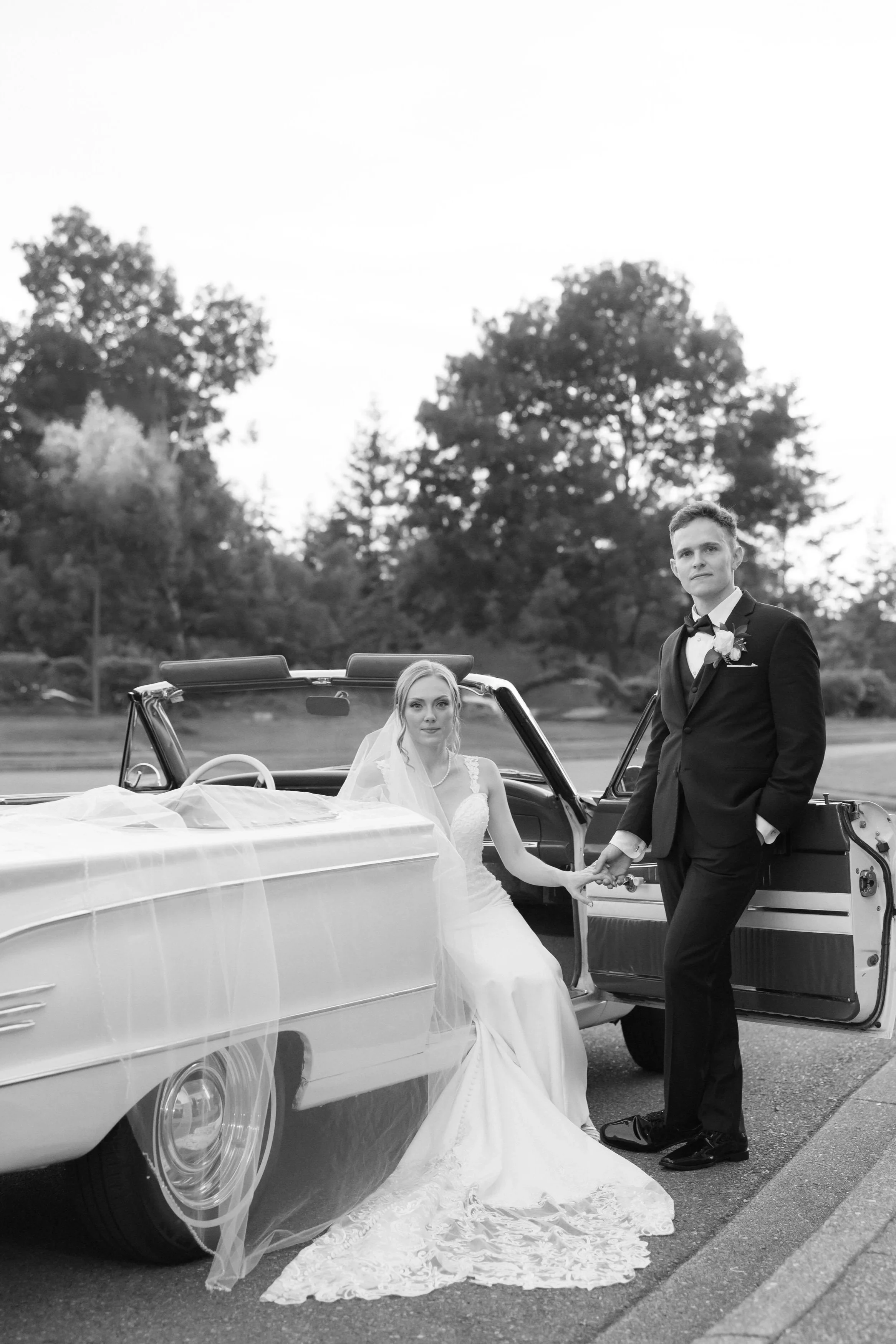 black and white editorial couple wedding portraits