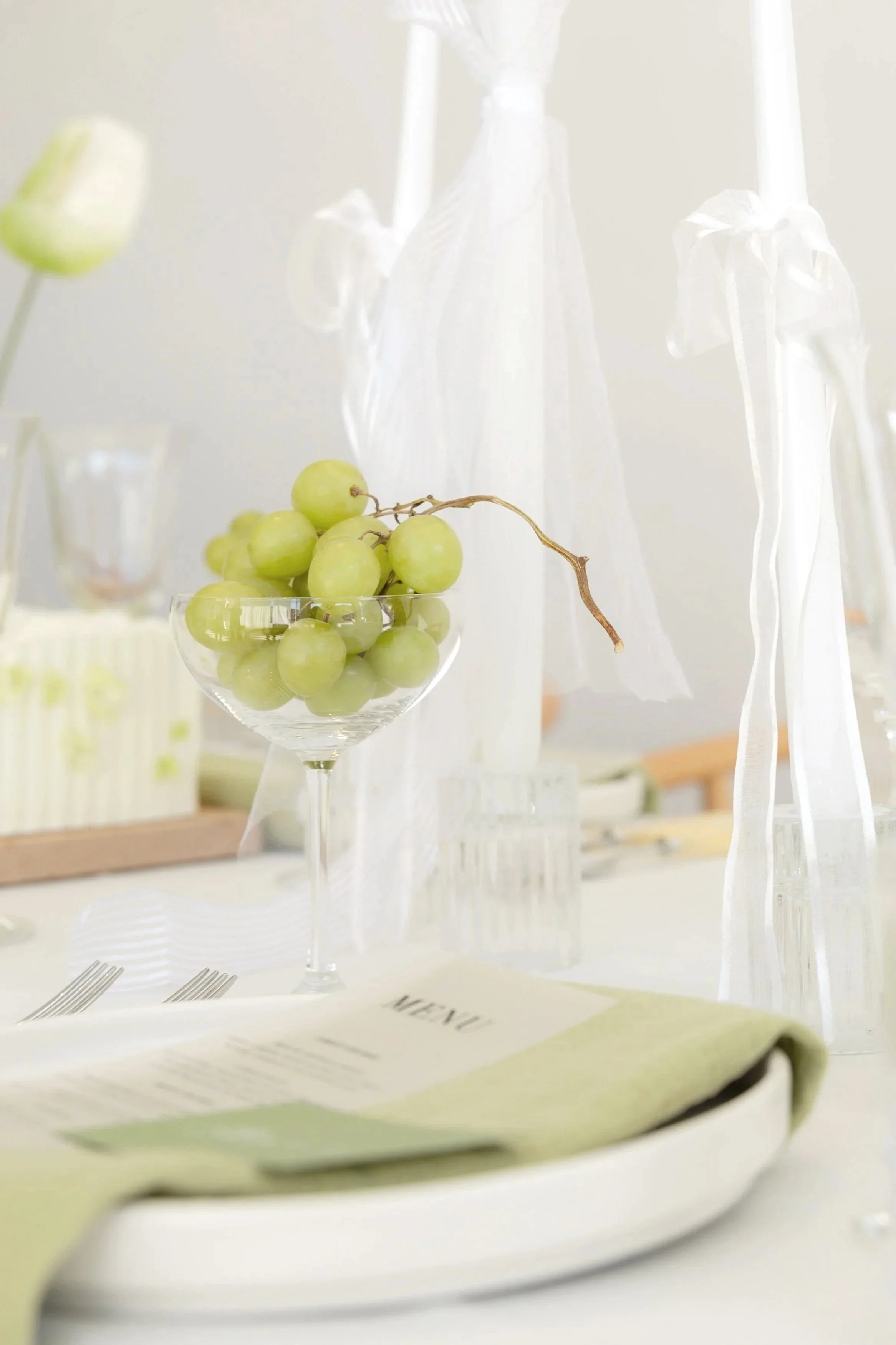 modern wedding table scape with editorial styling