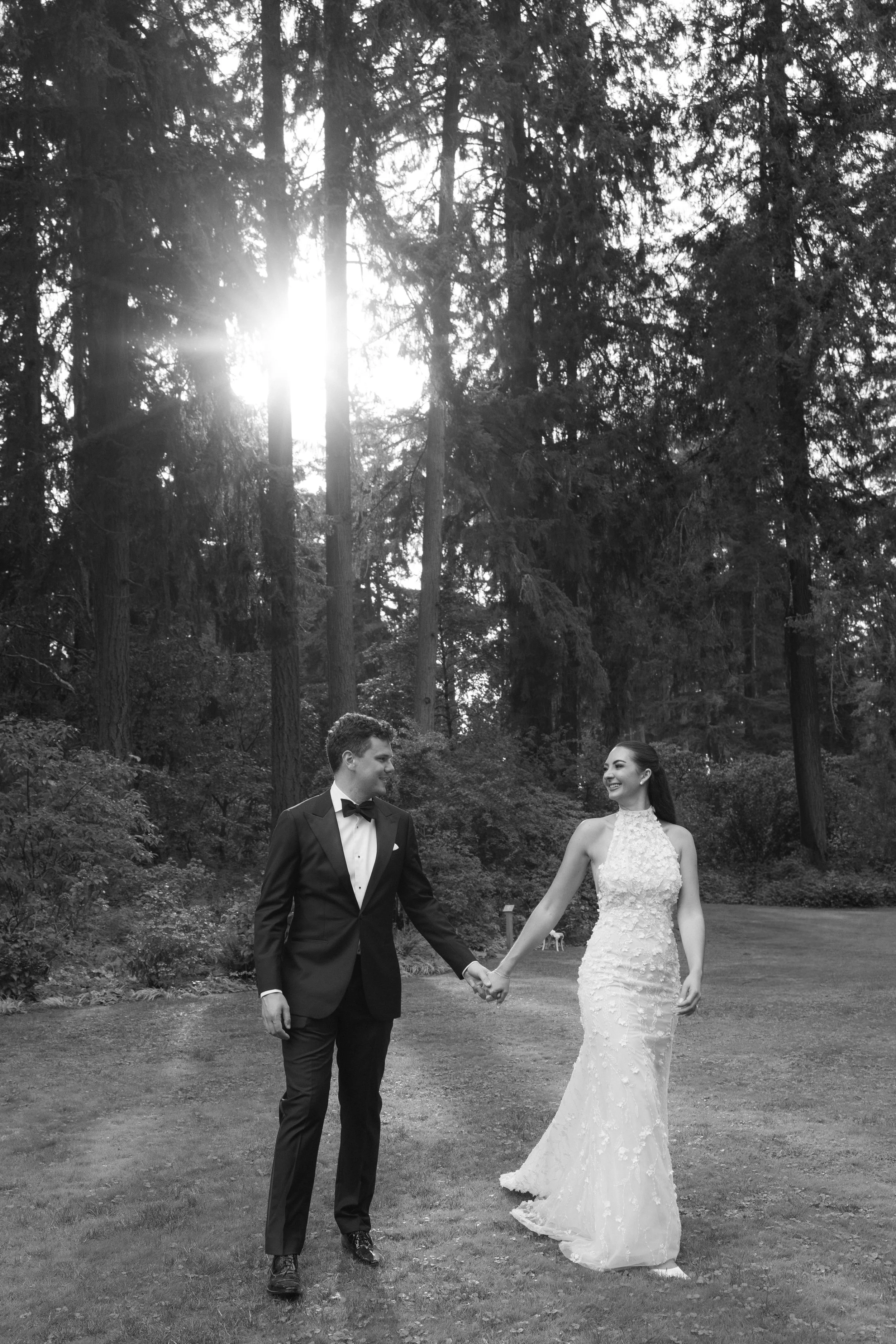editorial wedding portraits at lakewold gardens