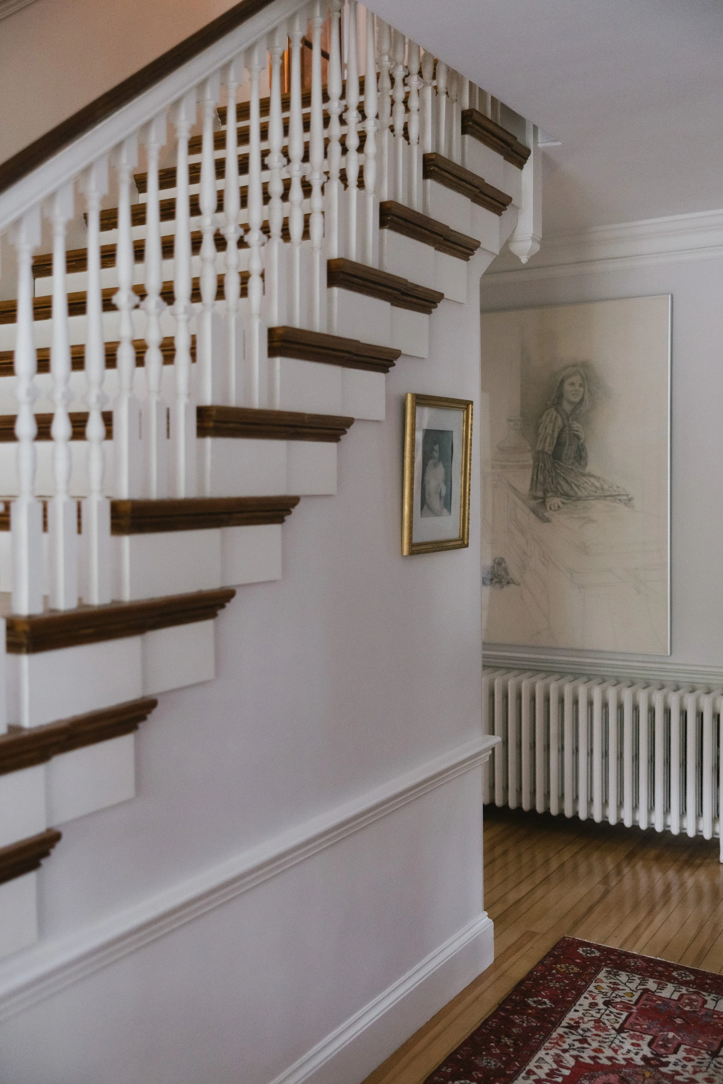 gloriosa & co. wedding venue artwork and staircase