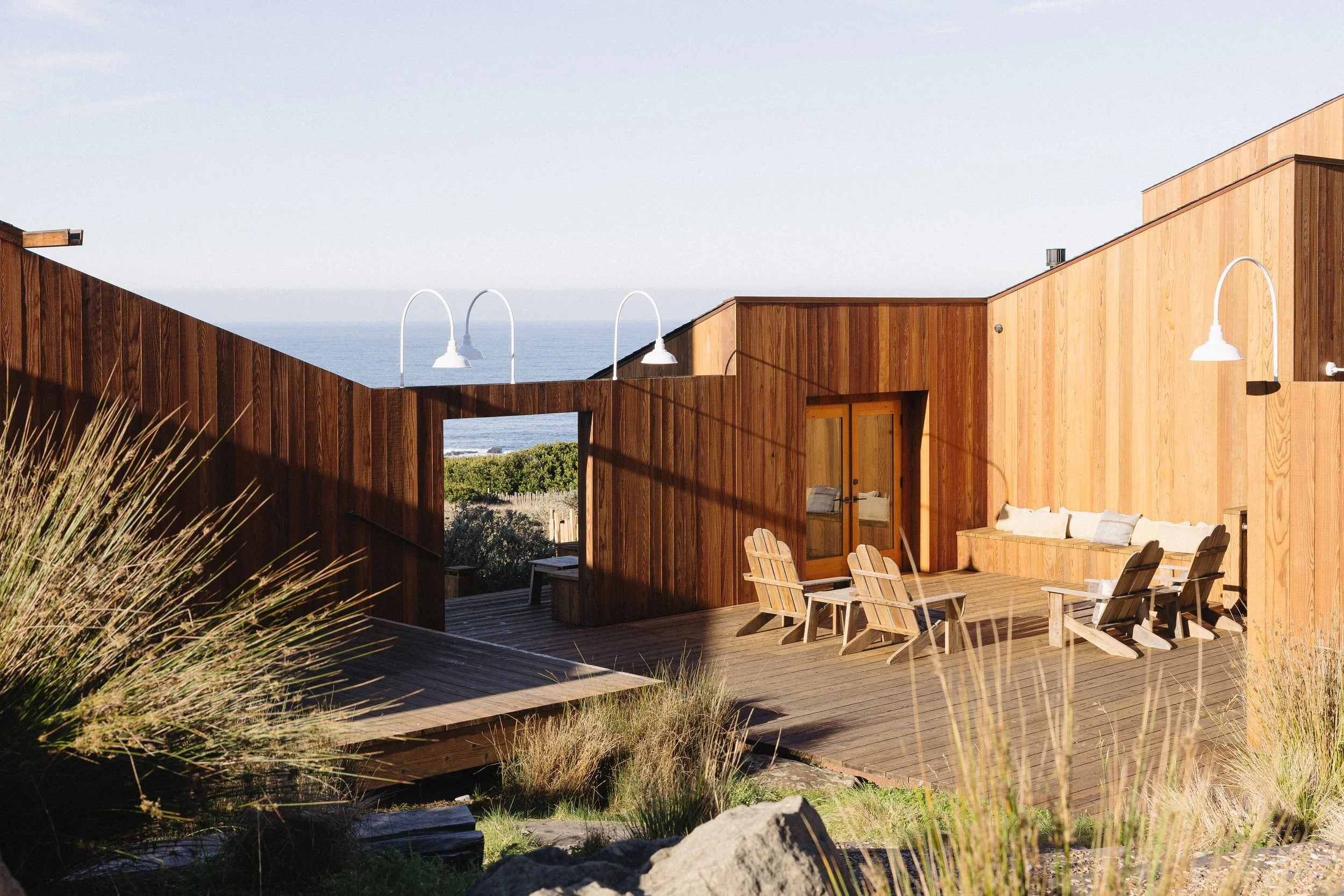 minimalist coastal architecture of sea ranch lodge surrounded by nature