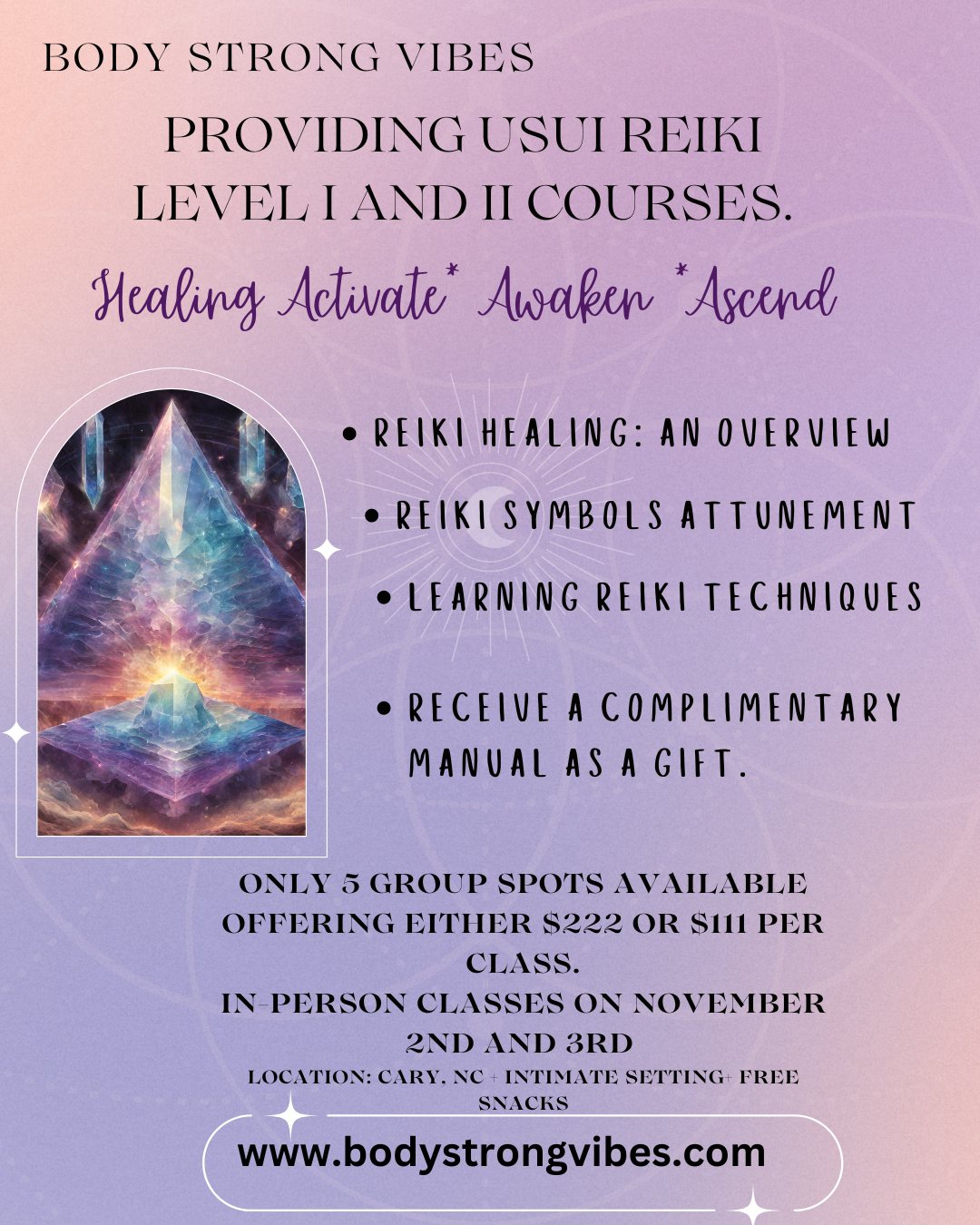Reiki I & II Class Fall 2024