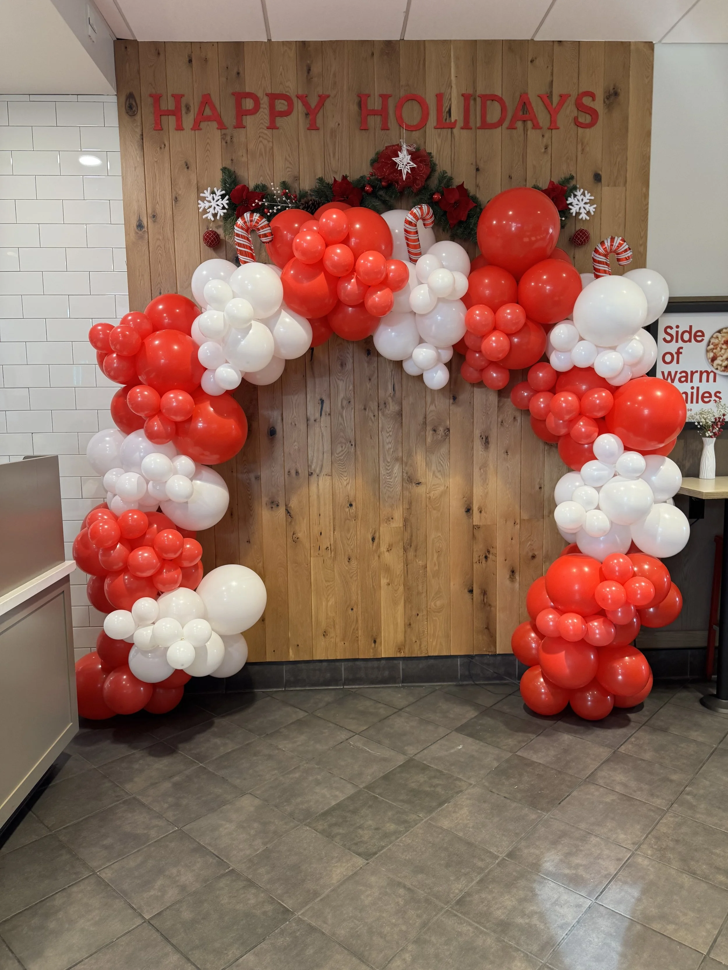 Chik Fil A Christmas Balloon Install