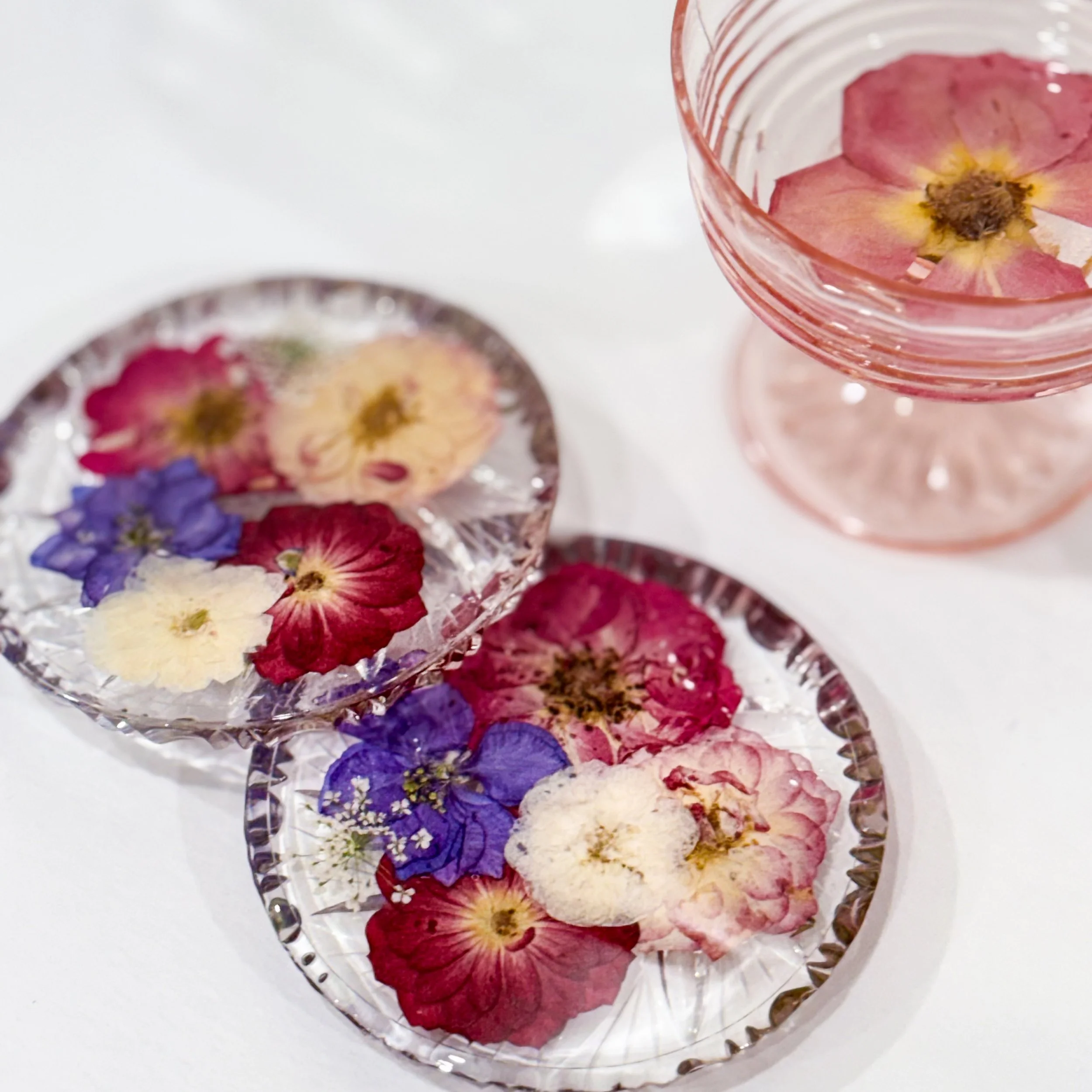 Vintage Round Glass Coasters