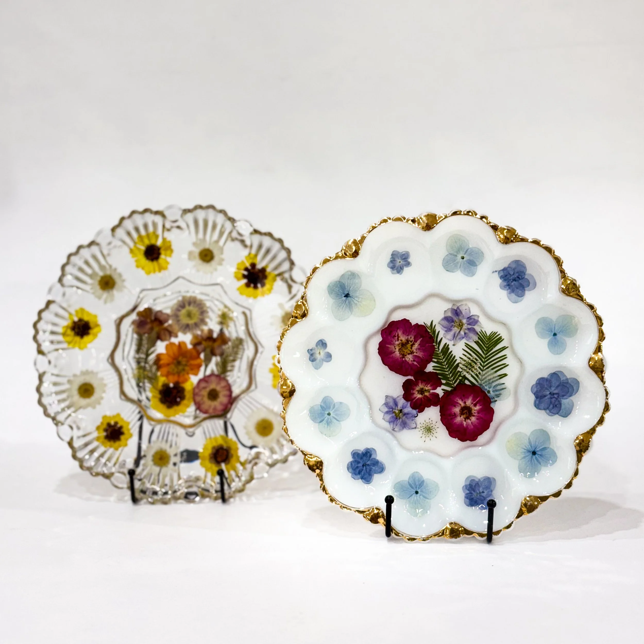 1950's Glass Egg Trays
