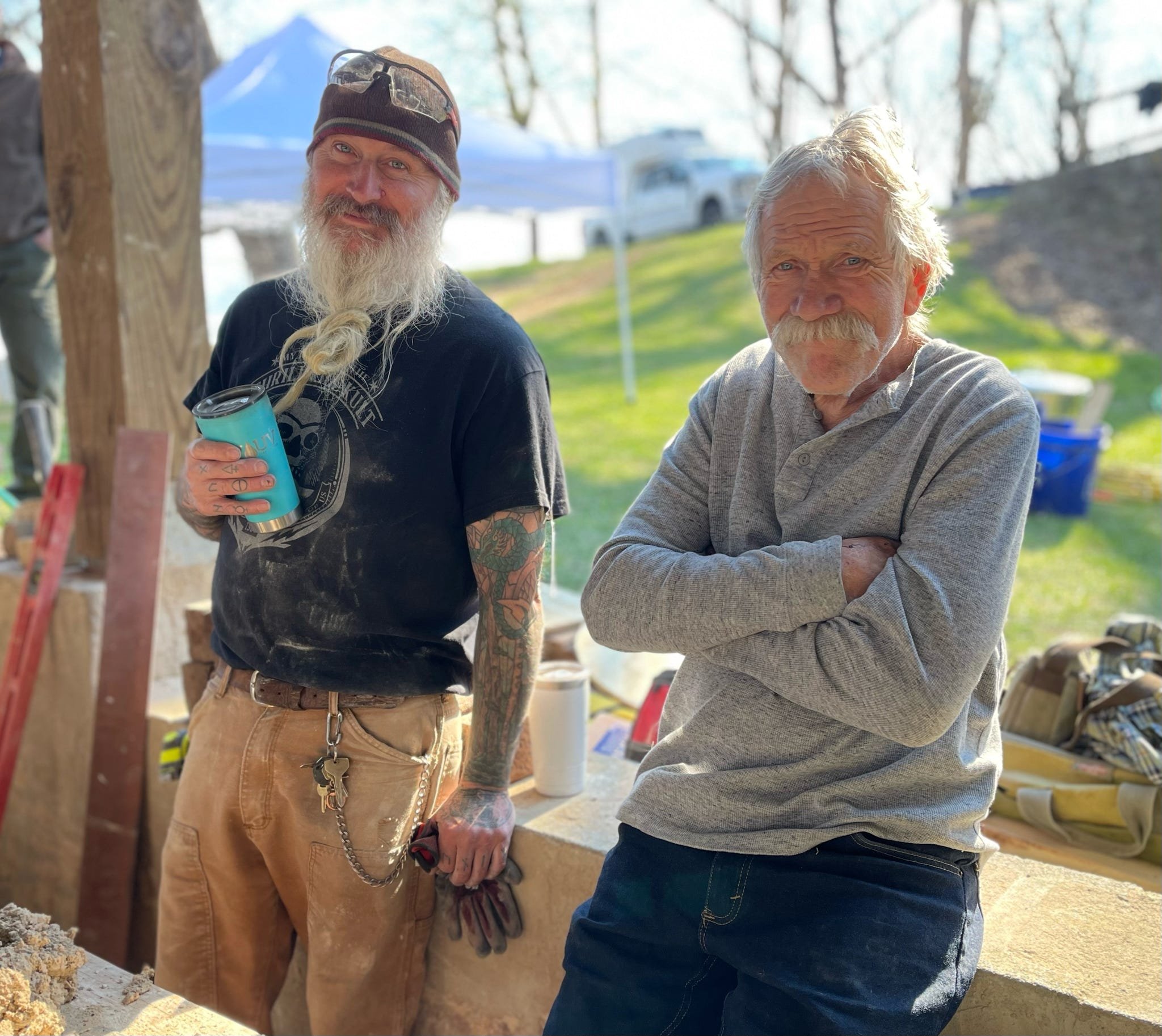 Chris and Marty in the April sunshine