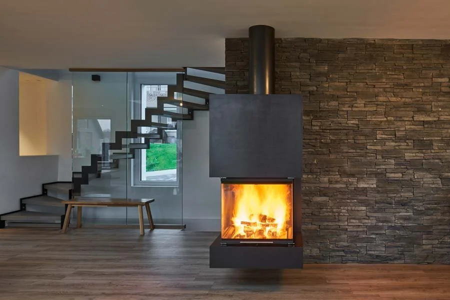 Modern fireplace front