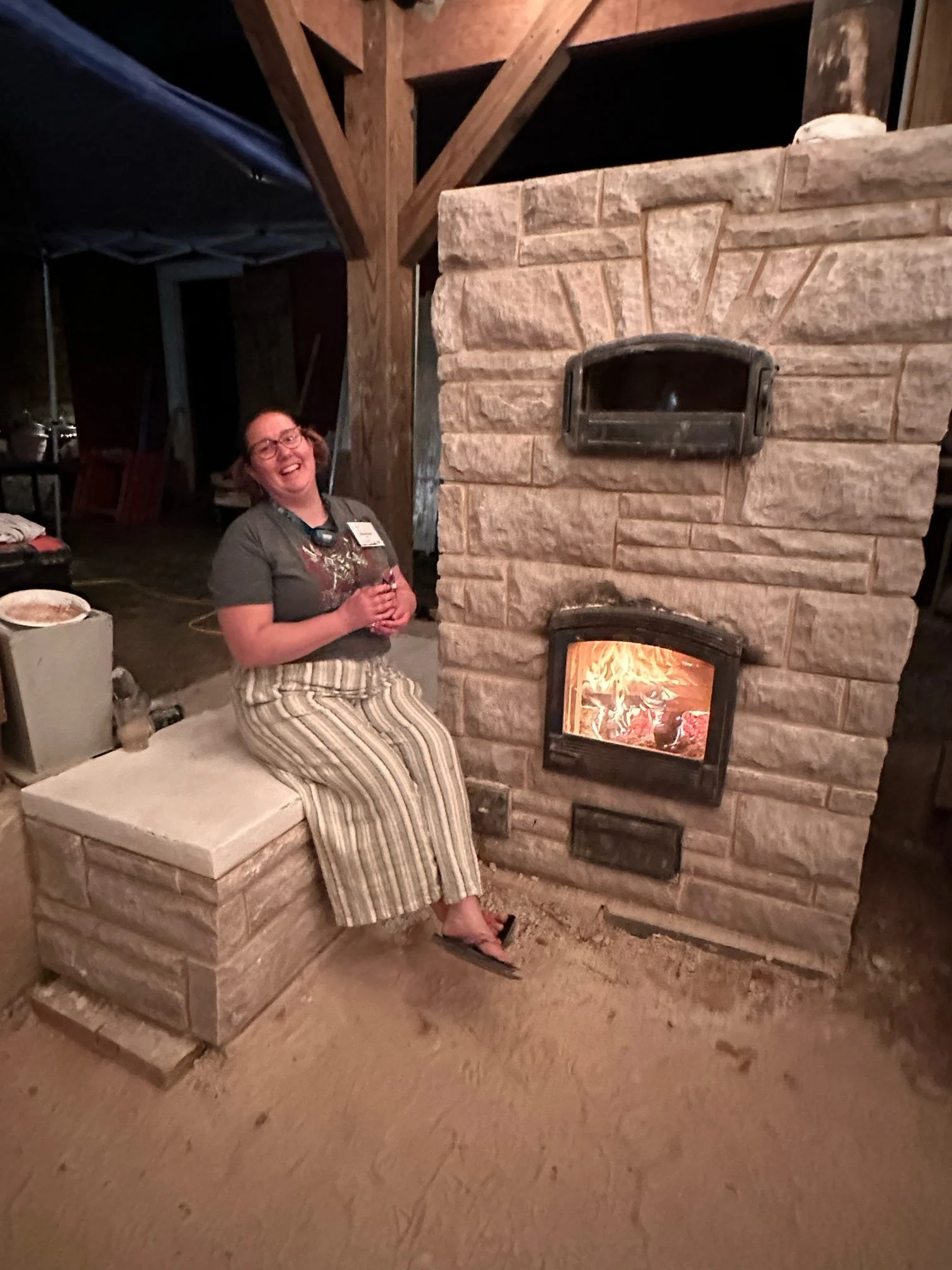 Happy baker taking a break
