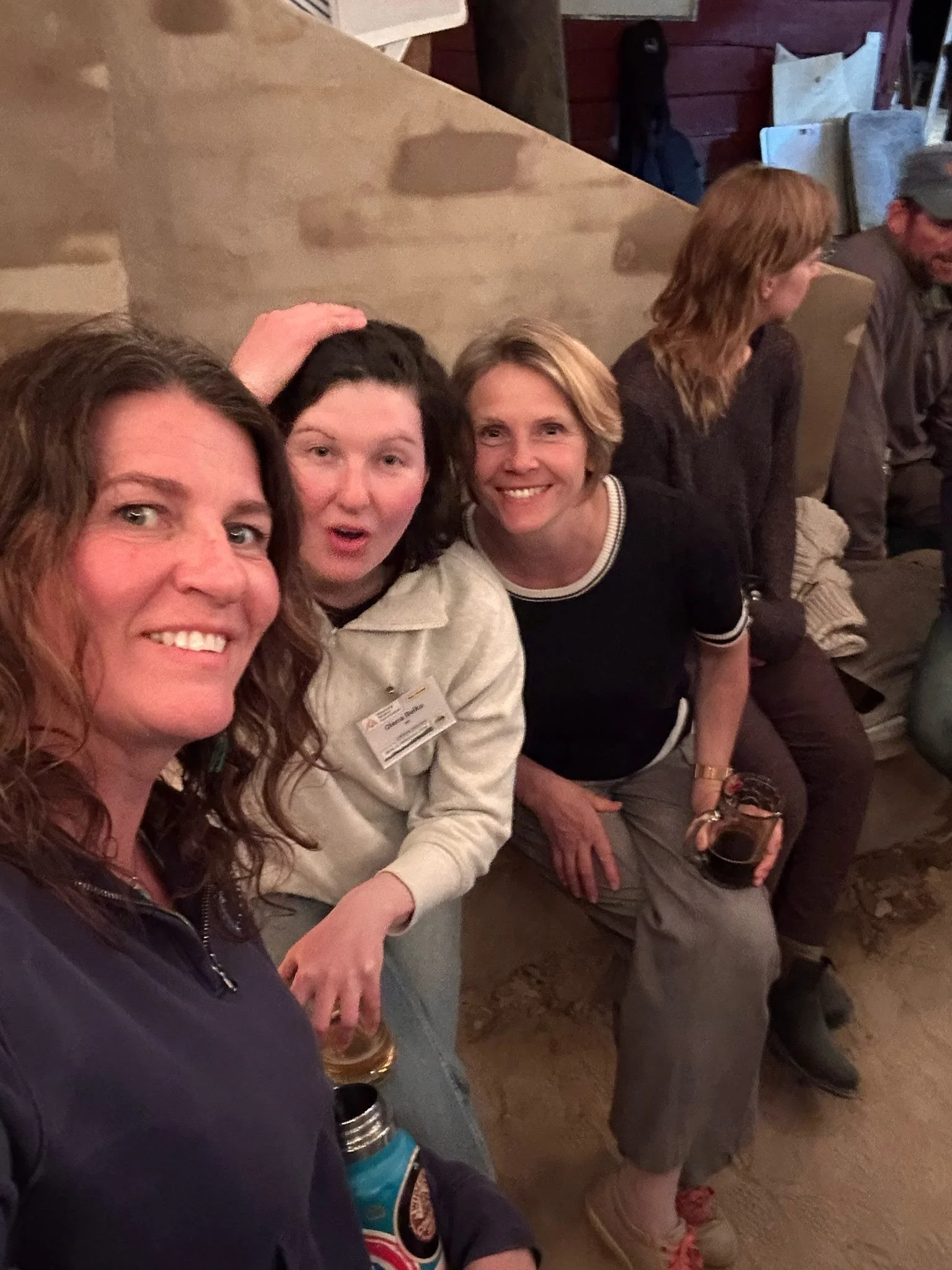 Happy faces at the pizza party