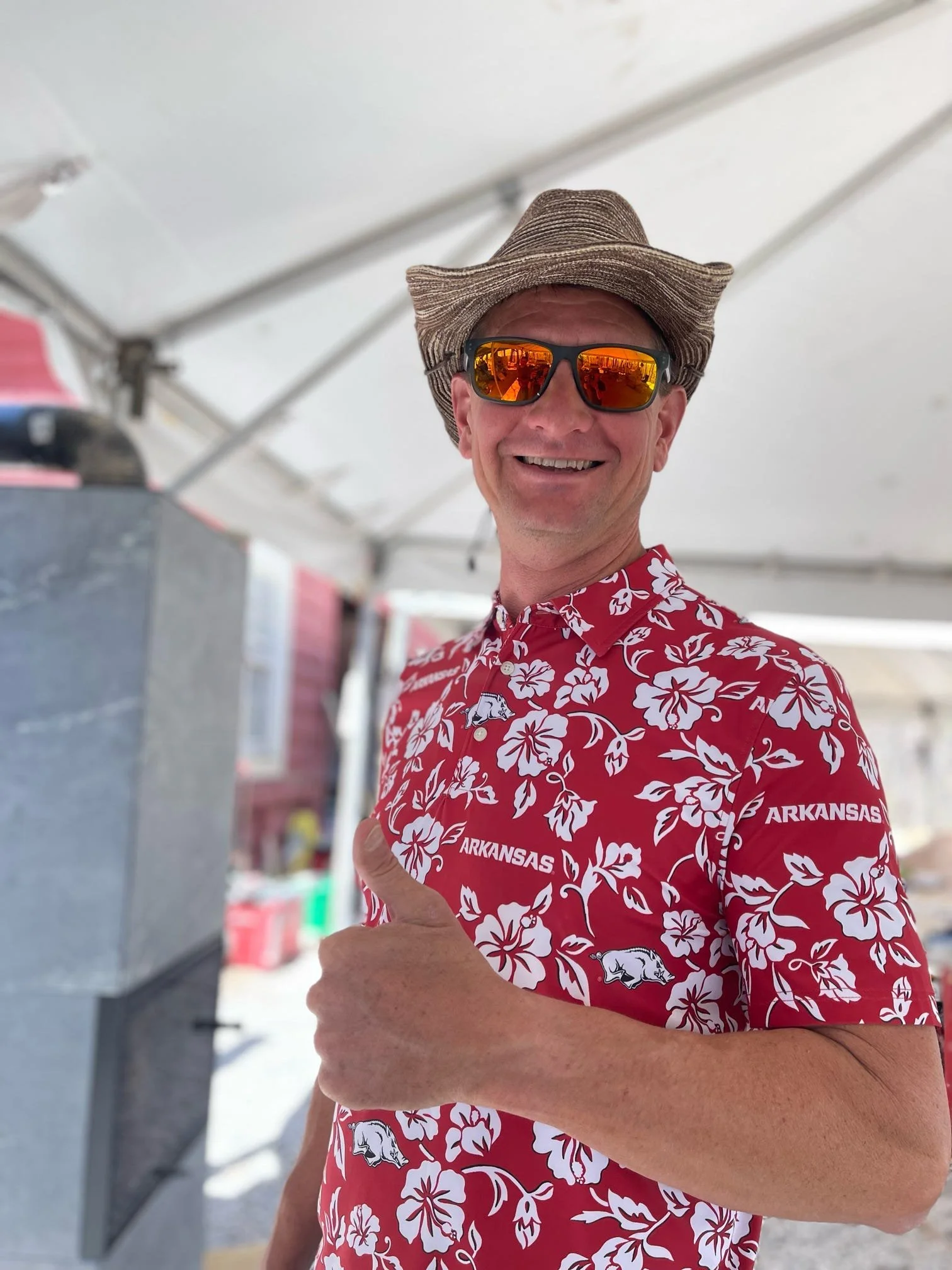 Hawaiian shirts for the pizza party win!