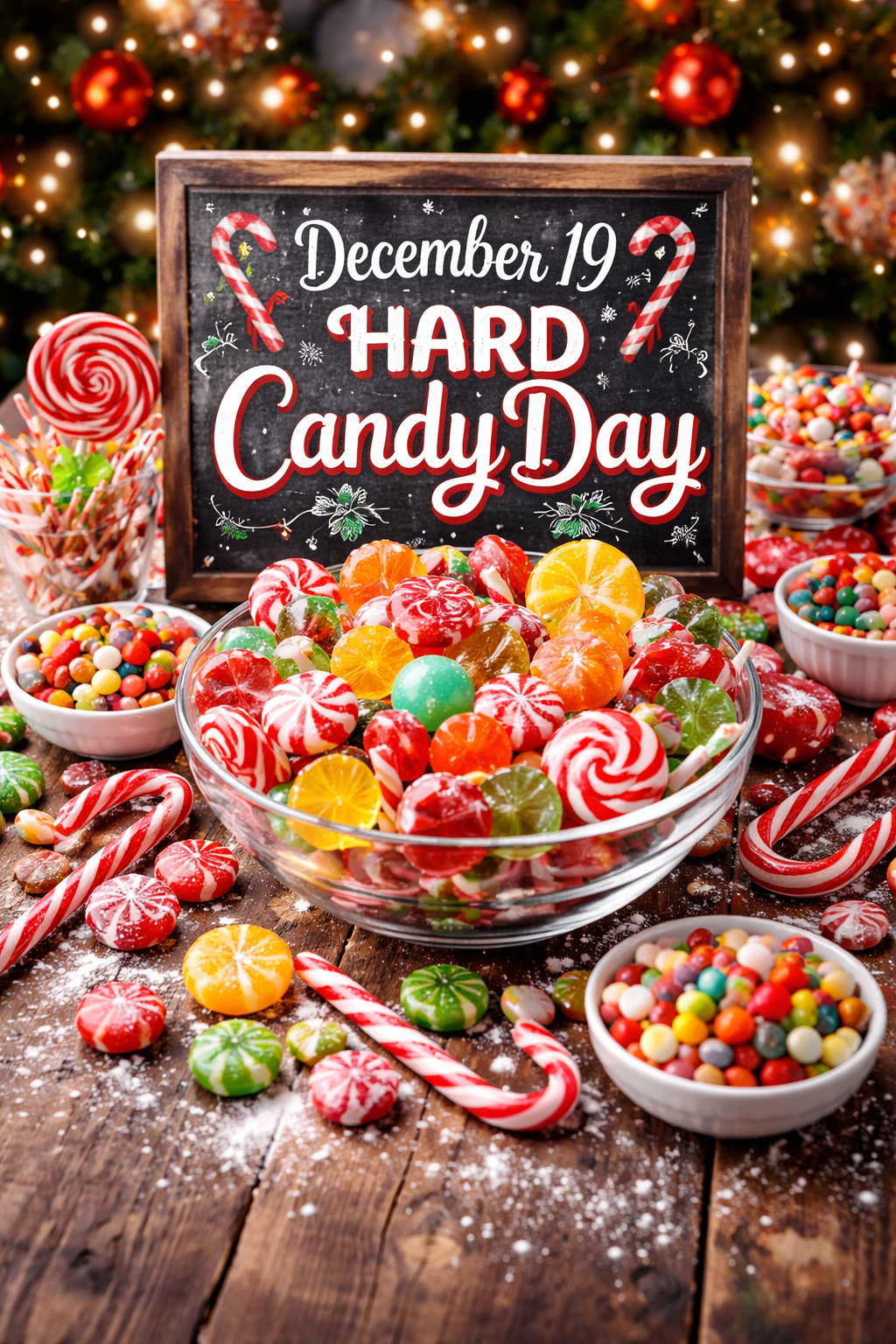 🍬 Hard Candy Day — December 19 - Because sometimes the best treats are the ones that last forever (or at least until you crack a tooth).