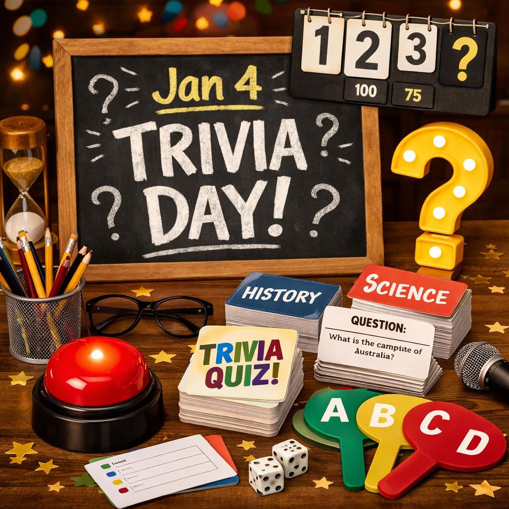🧠🎉 January 4 — Trivia Day - Because knowing random stuff is basically a personality trait.