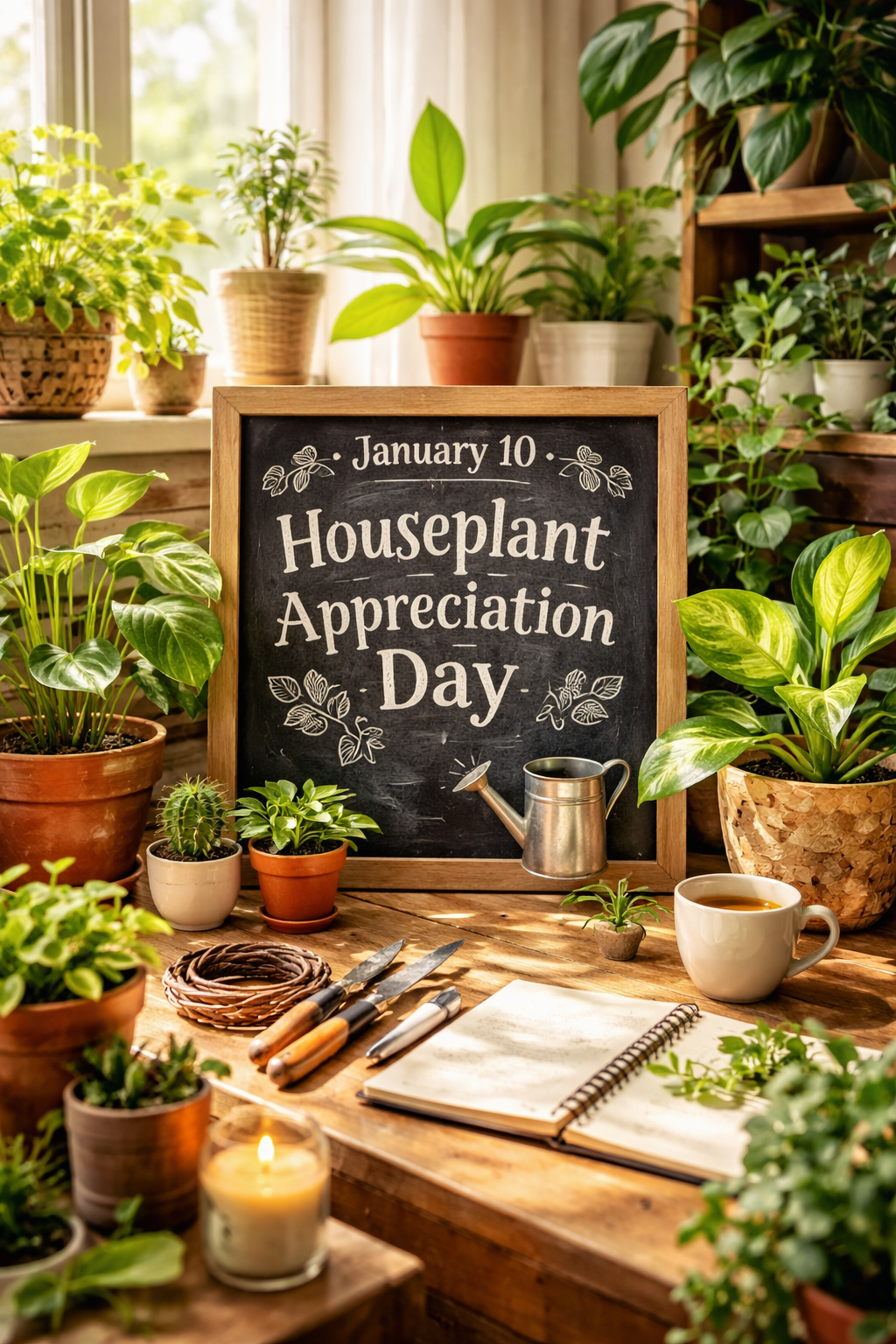 🌿 Houseplant Appreciation Day 🌿January 10 - Because some of us keep humans alive with coffee, but plants? That’s the real flex.