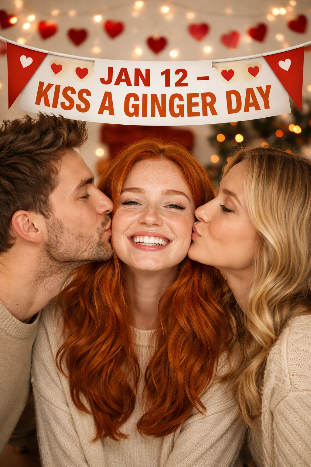 💋🔥 Kiss a Ginger Day — January 12 - Pucker up, people. Today we celebrate freckles, fire, and fabulous hair flips.