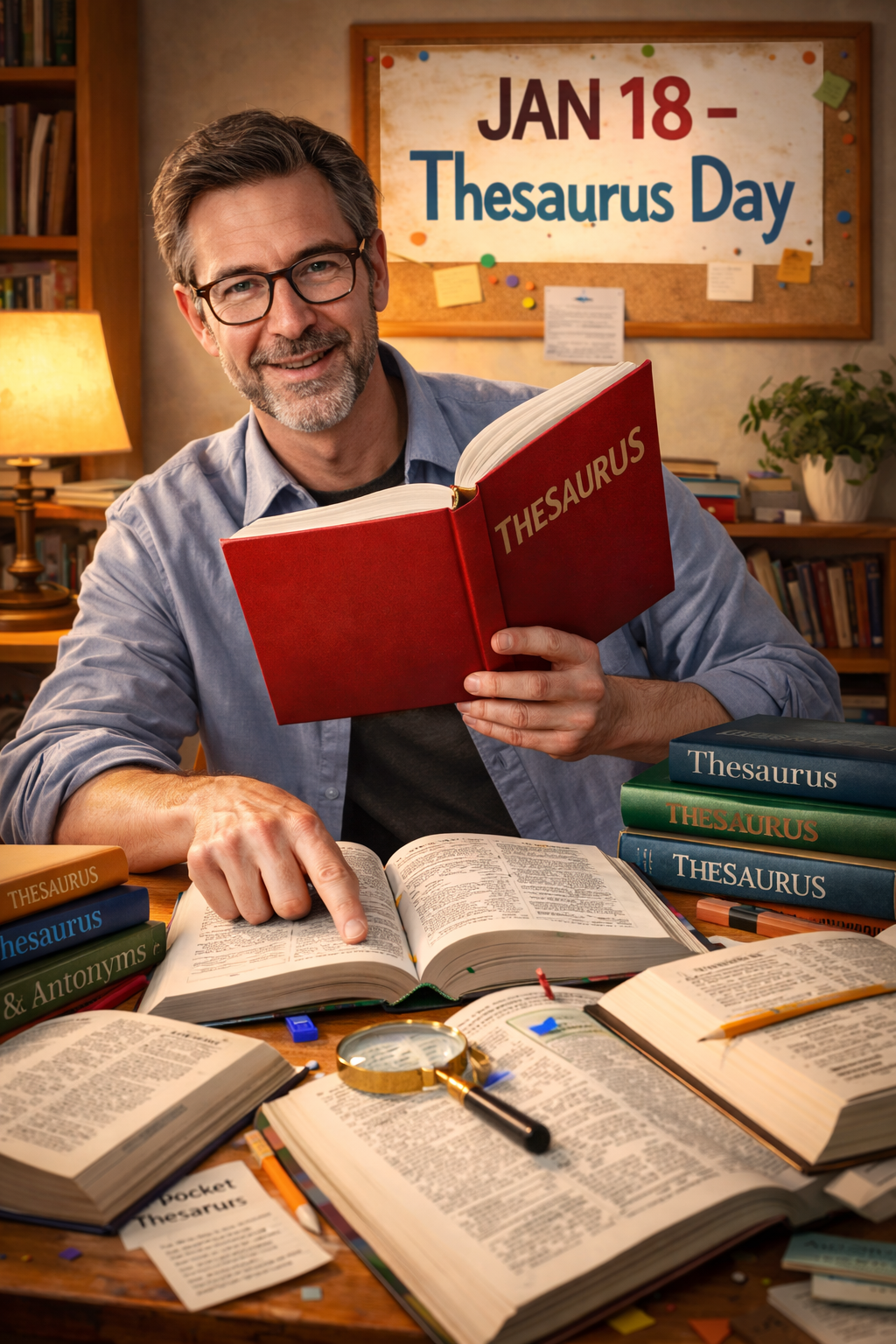 📚✨ Thesaurus Day — January 18 - Because words, but make them ✨fancier✨.