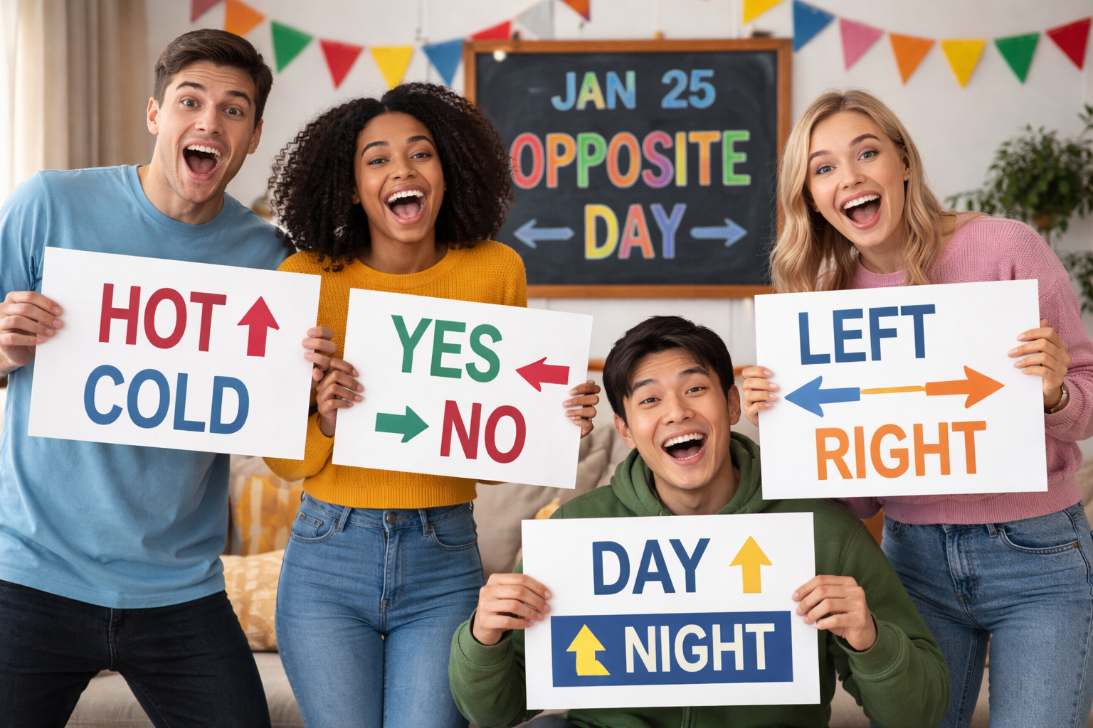 🔄🙃 It’s Opposite Day! 🙃🔄January 25 — Because Why Do Things Normally When You Can Do Them Backwards?