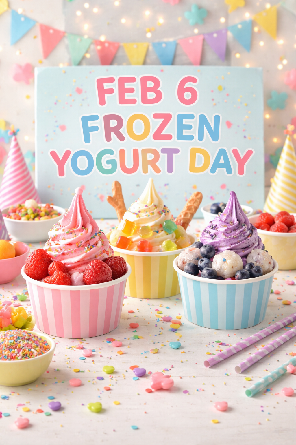 🍦❄️ Frozen Yogurt Day — February 6 - Because ice cream needed a slightly smug, cultured cousin.