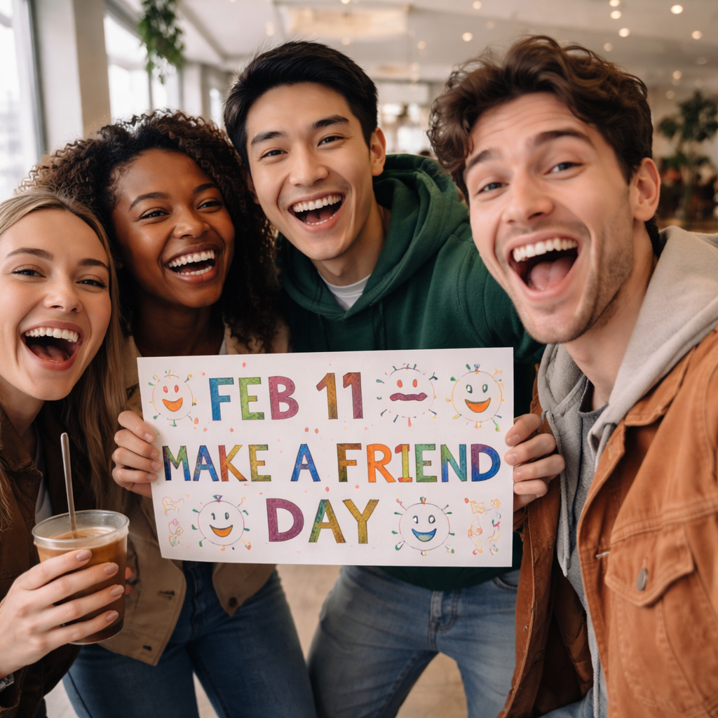 🤝 Make a Friend Day — February 11 - Because your future bestie might just be one “Hi” away.