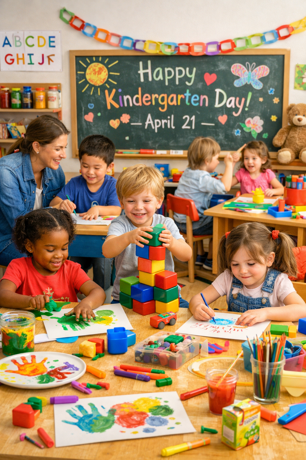 🎨🍎 April 21 — Happy Kindergarten Day! Tiny Humans, Big Dreams 💫