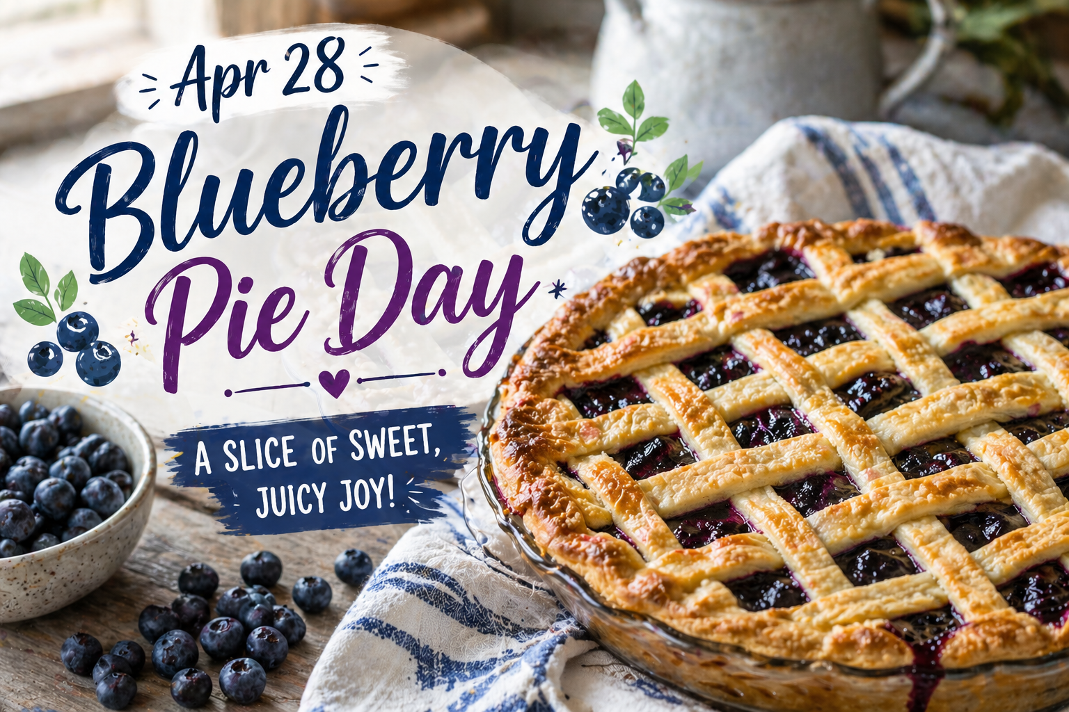 🫐🥧 April 28 — Blueberry Pie Day: A Slice of Sweet, Juicy Joy!