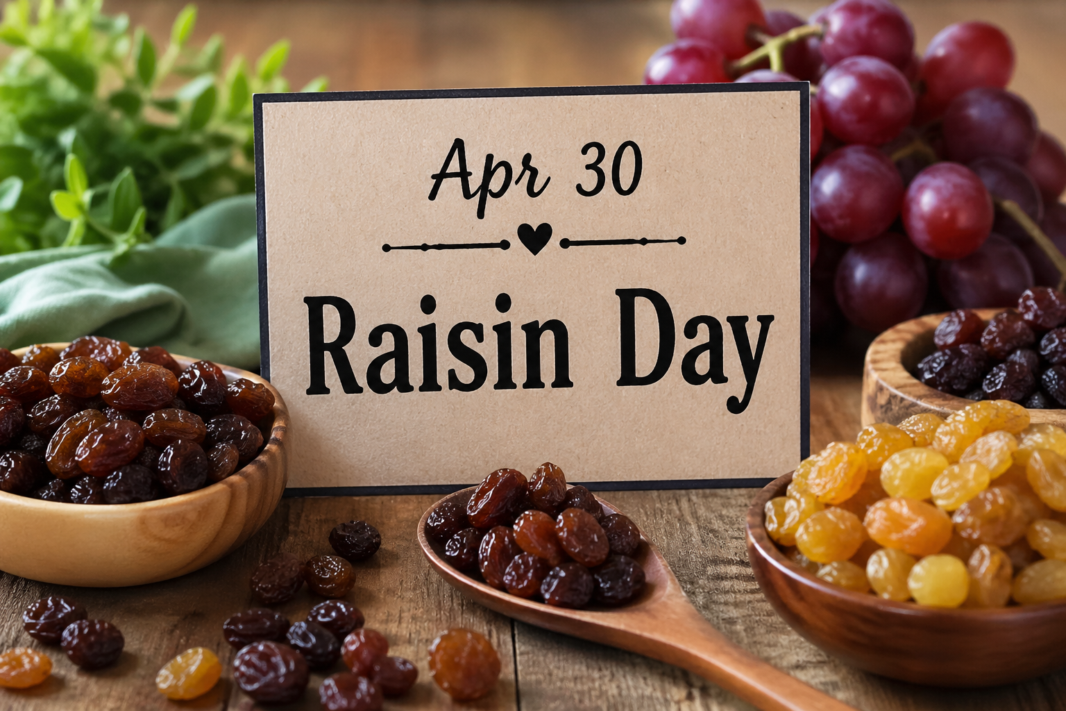 🍇 April 30 — National Raisin Day (Yes, We’re Doing This) 🍇