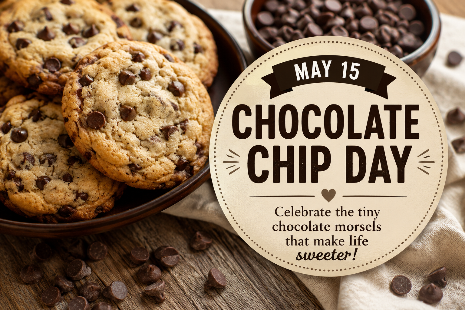🍪 May 15 — National Chocolate Chip Day 🍪