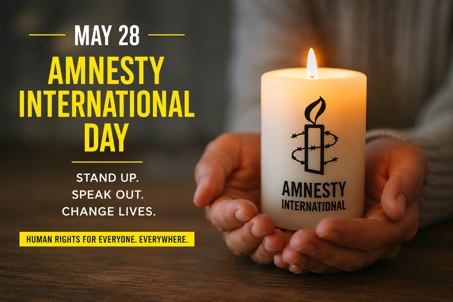 🌍✊ May 28 — Amnesty International Day: A Little Hope Goes a Long Way
