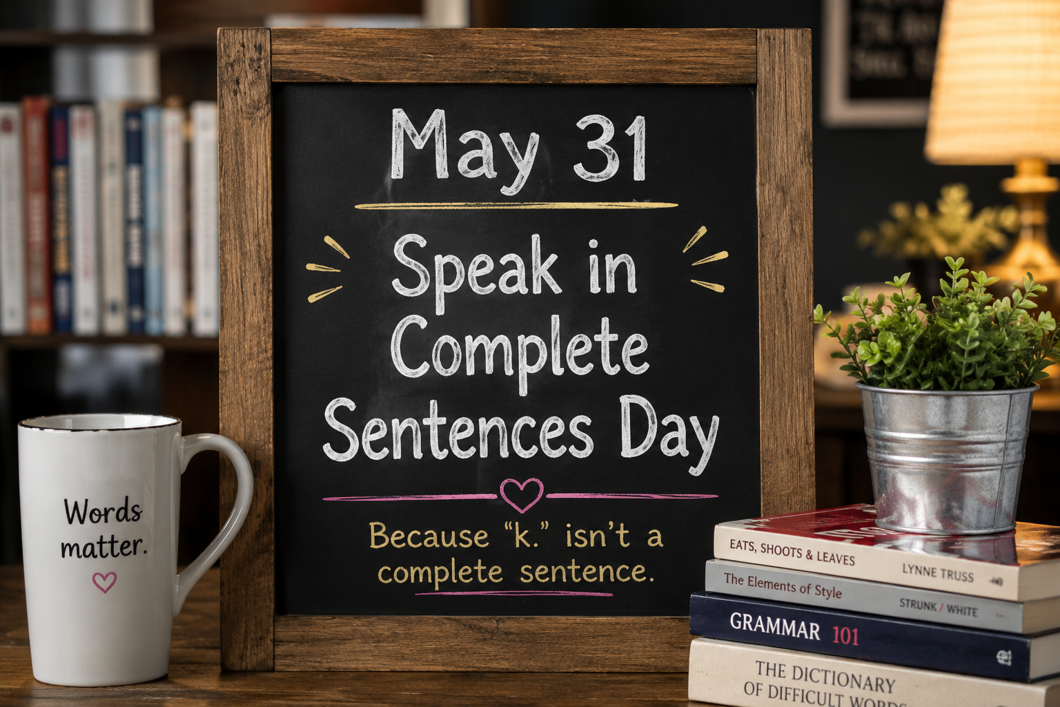 🗣️ May 31 — Speak in Complete Sentences Day 📚✨