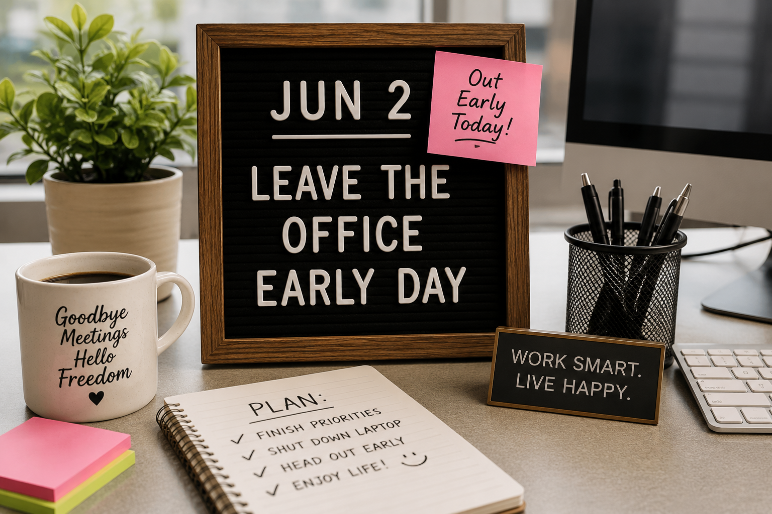 🕒🎉 Leave the Office Early Day — June 2 🎉🕒