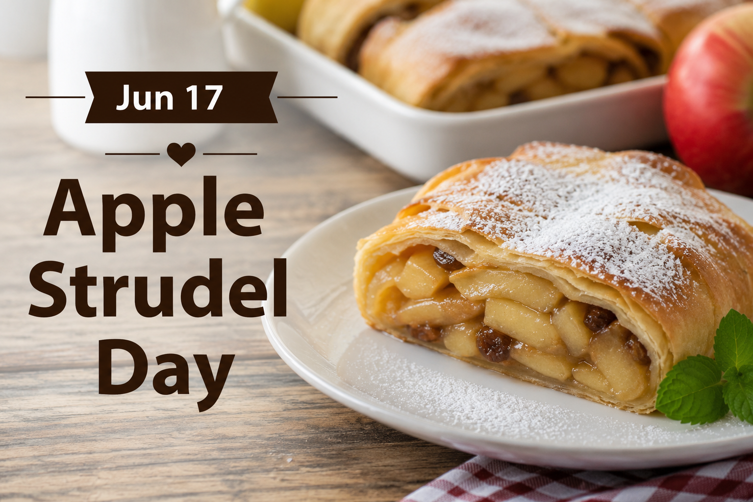 🍎🥐 June 17: National Apple Strudel Day — Flaky, Fruity, and Totally Worth the Crumbs