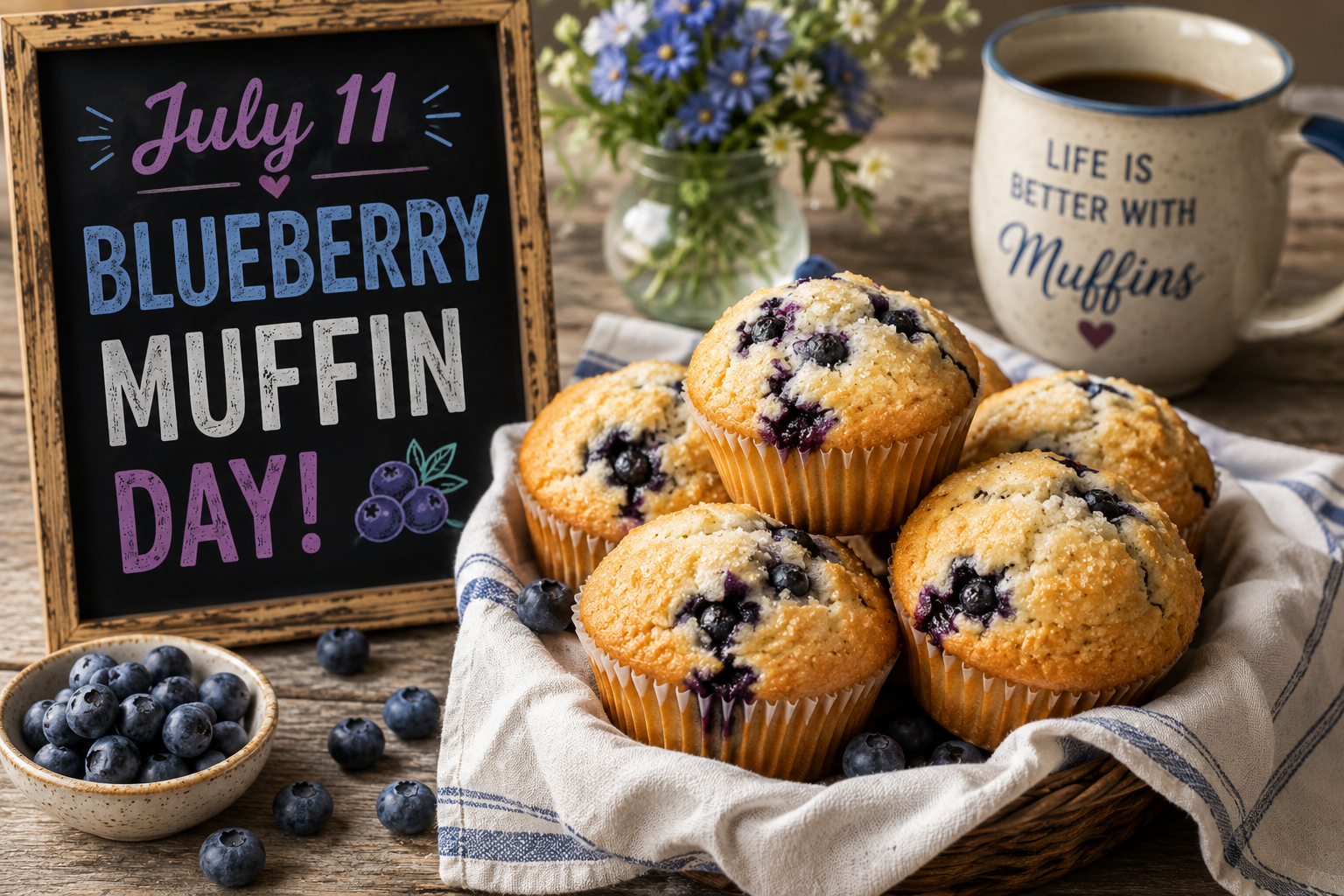 🫐🧁 Blueberry Muffin Day – July 11 🧁🫐