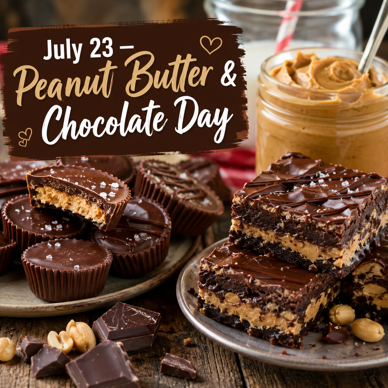 🥜🍫 Peanut Butter &amp; Chocolate Day – July 23 🍫🥜