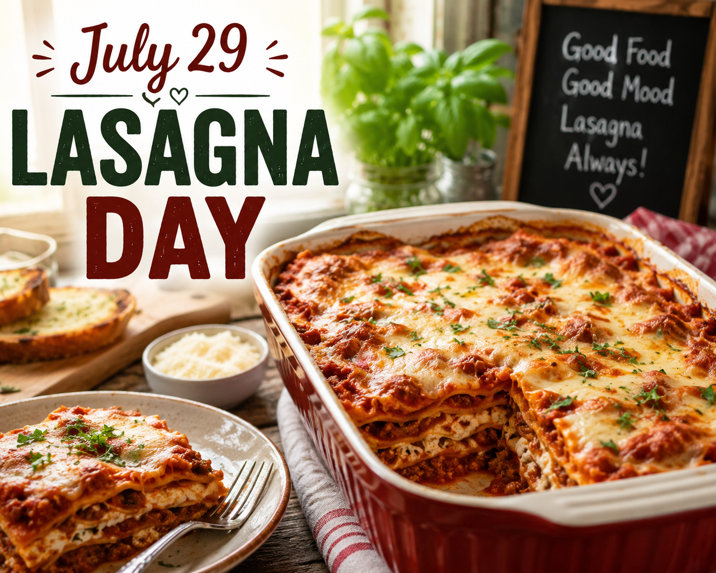 🍝❤️ Lasagna Day – July 29 ❤️🍝