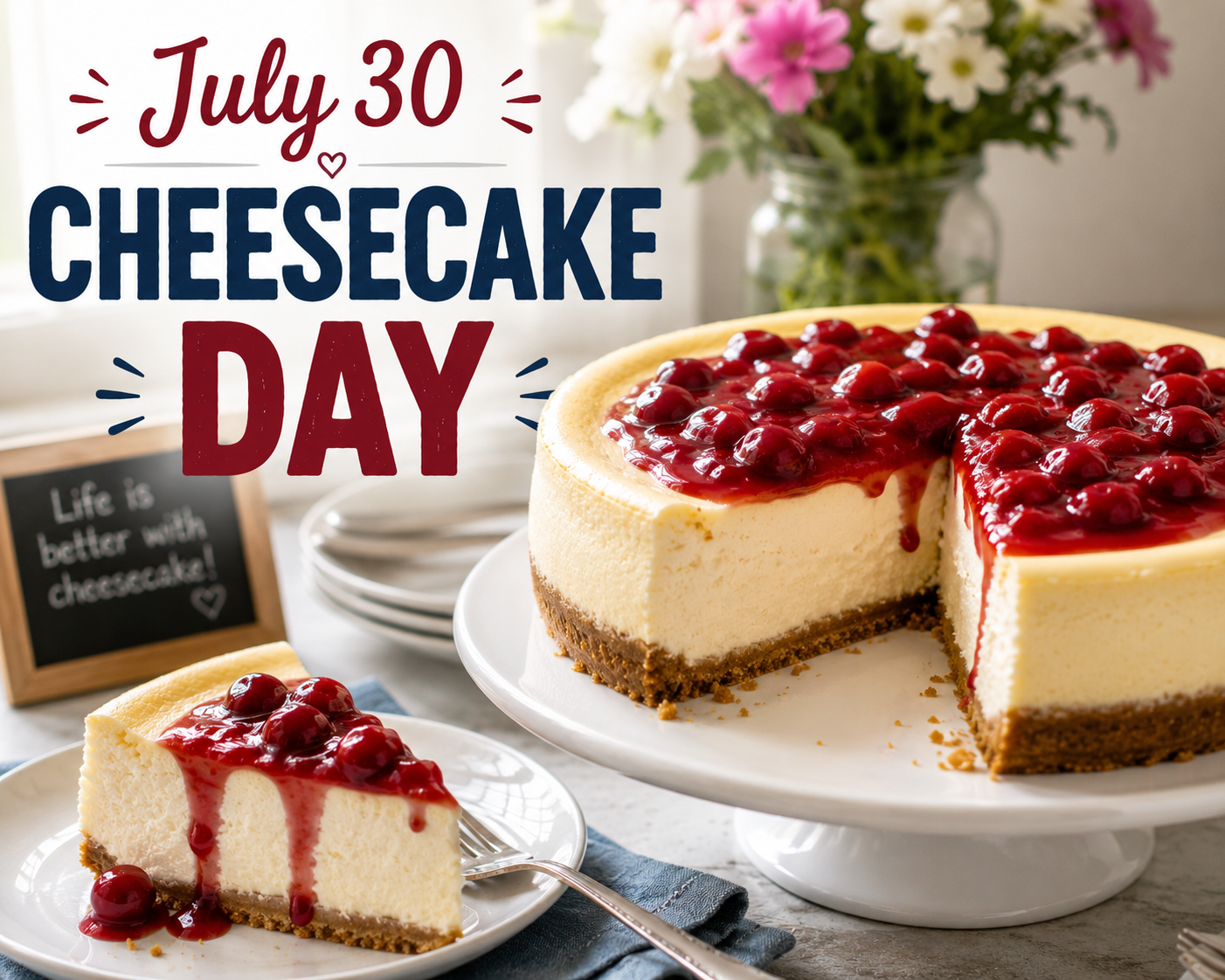 🍰✨ Cheesecake Day – July 30 ✨🍰