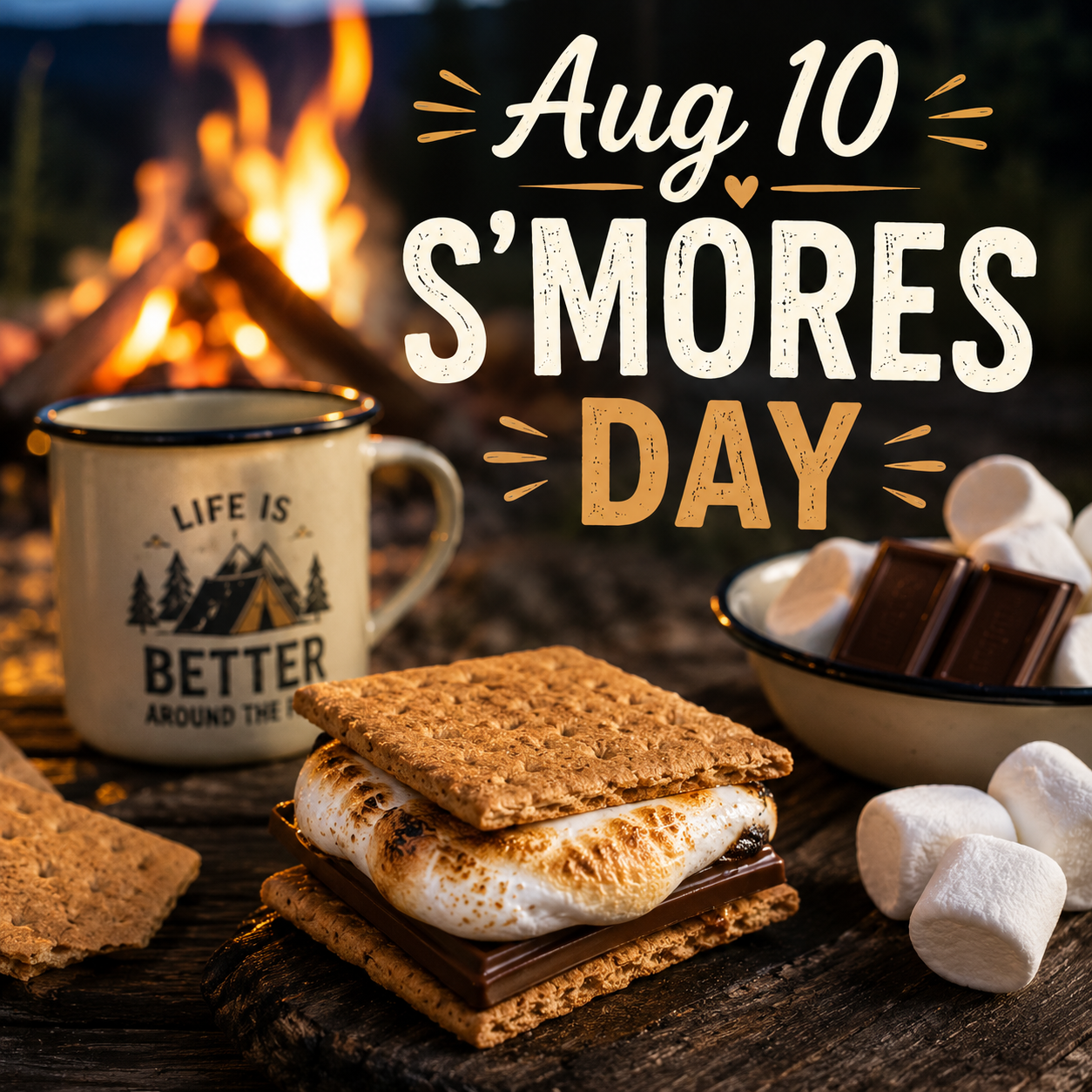 🔥🍫 S'mores Day – August 10 🍫🔥