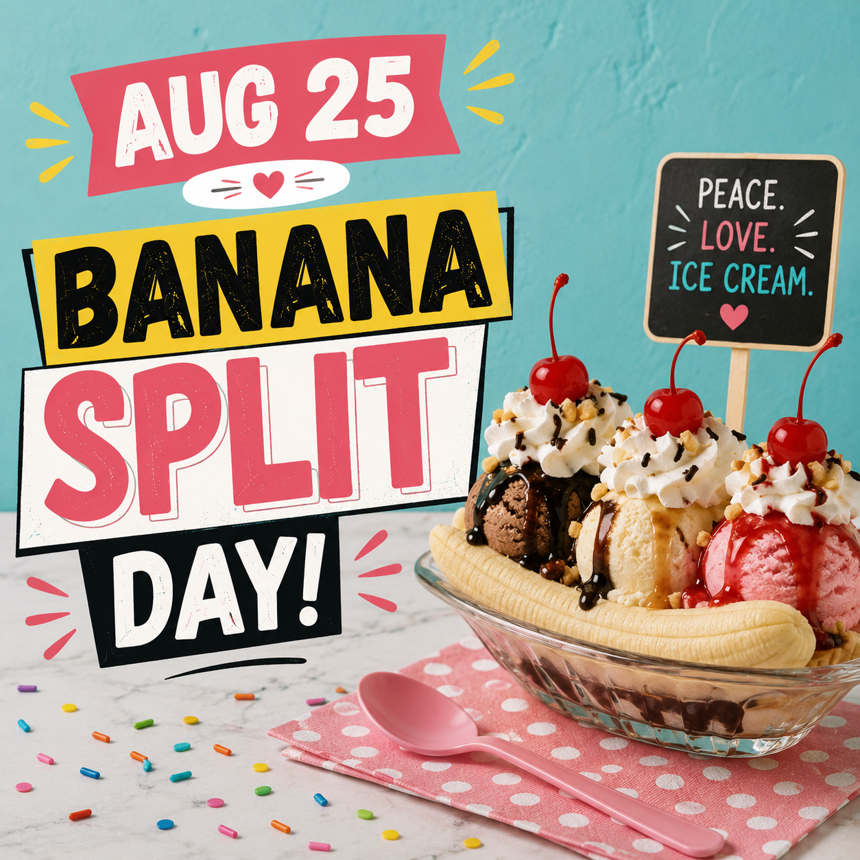 🍌🍨 Banana Split Day – August 25 🍨🍌