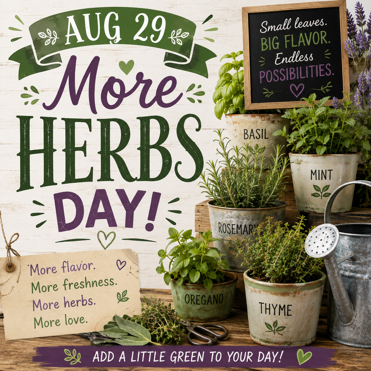 🌿✂️ More Herbs, Less Blah: More Herbs Day – August 29 ✂️🌿