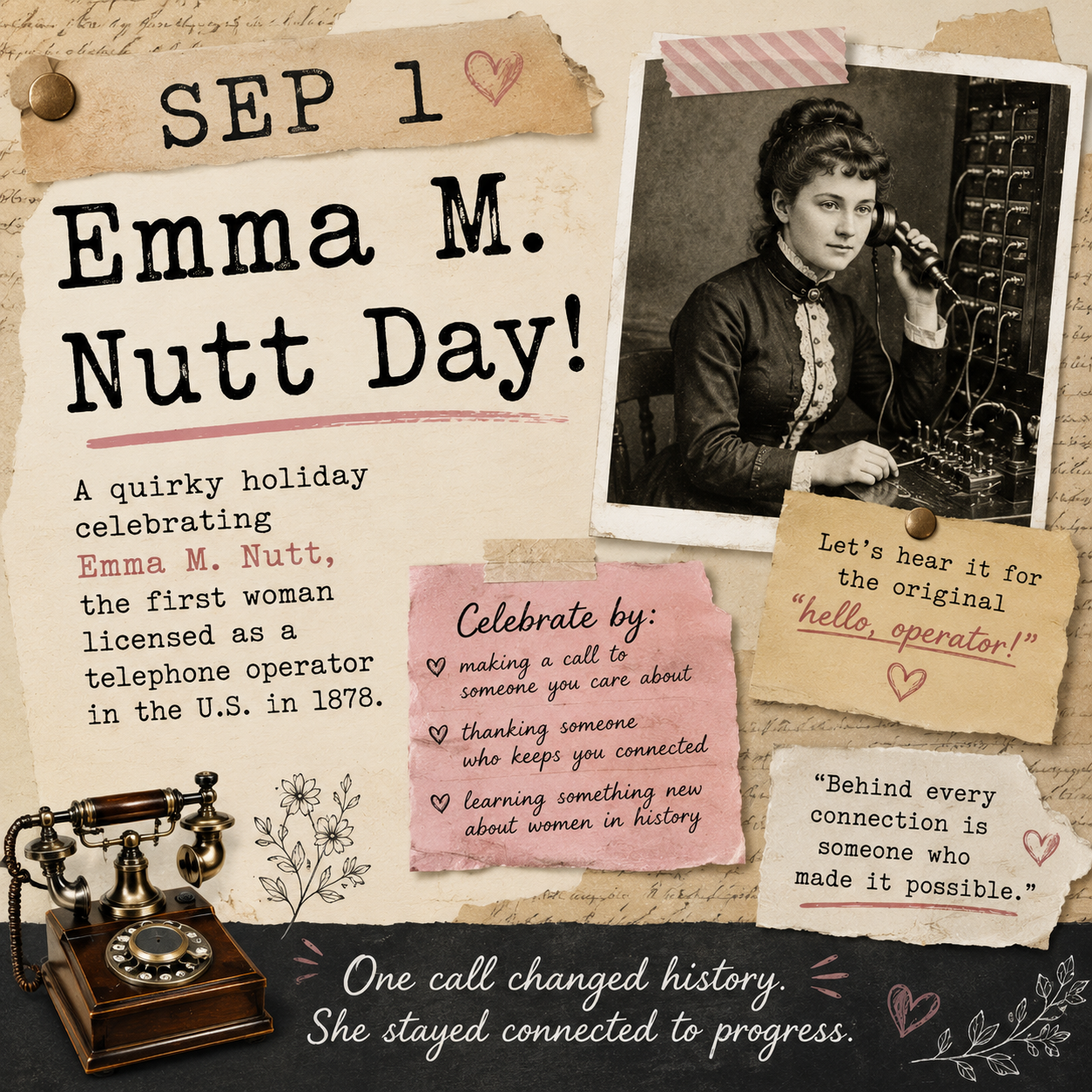 ☎️👩‍💼 Emma M. Nutt Day – September 1 👩‍💼☎️