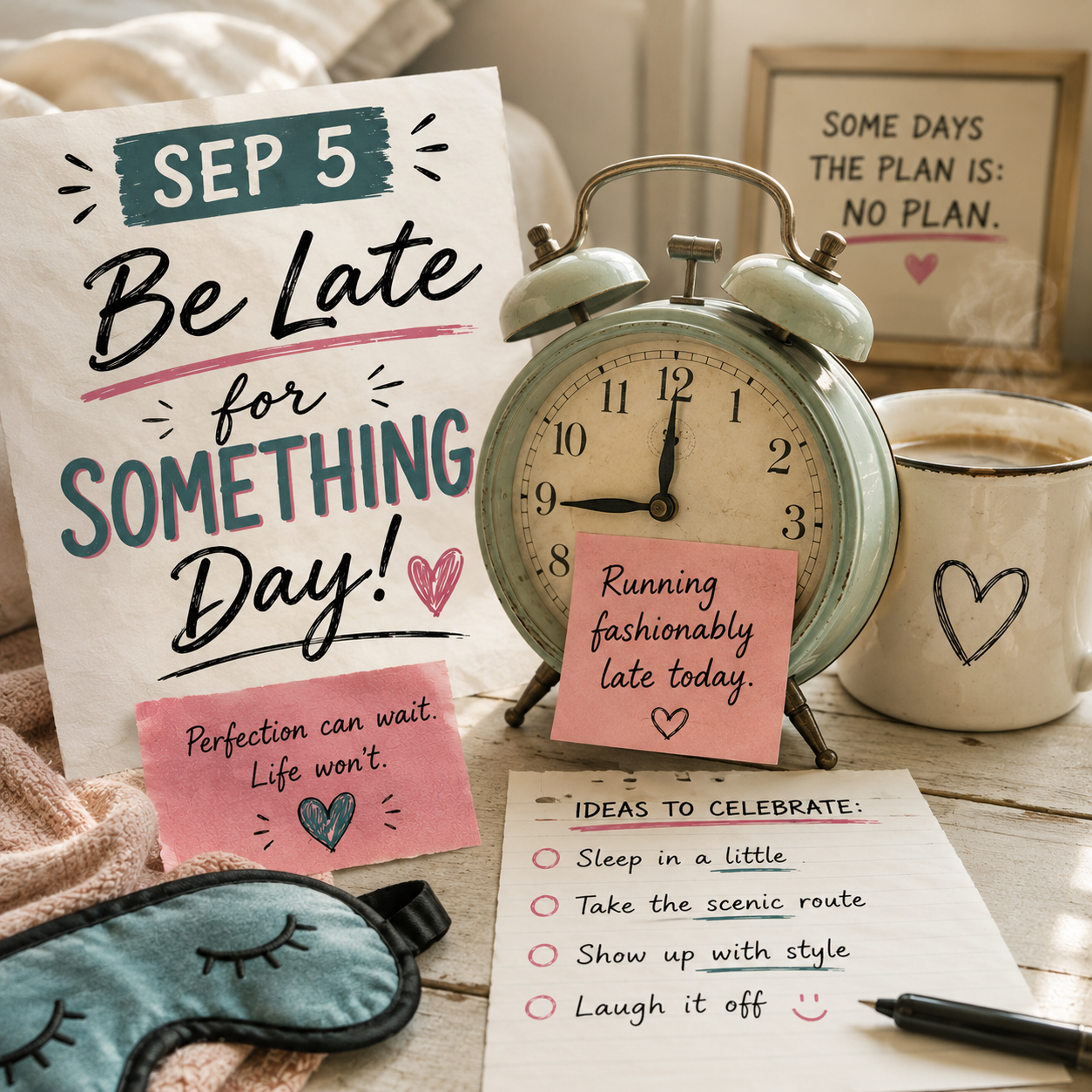 ⏰🐢 Be Late for Something Day – September 5 🐢⏰