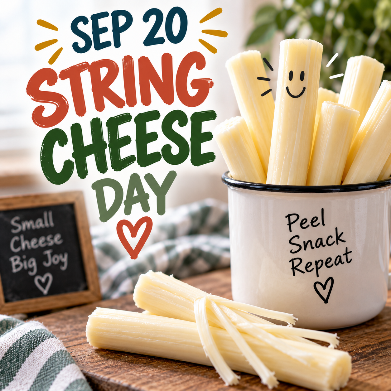 🧀🧵 String Cheese Day – September 20 🧵🧀