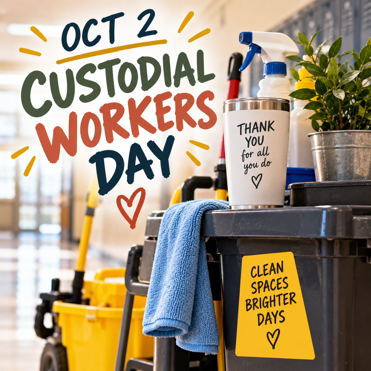🧹✨ Custodial Workers Day – October 2 ✨🧹