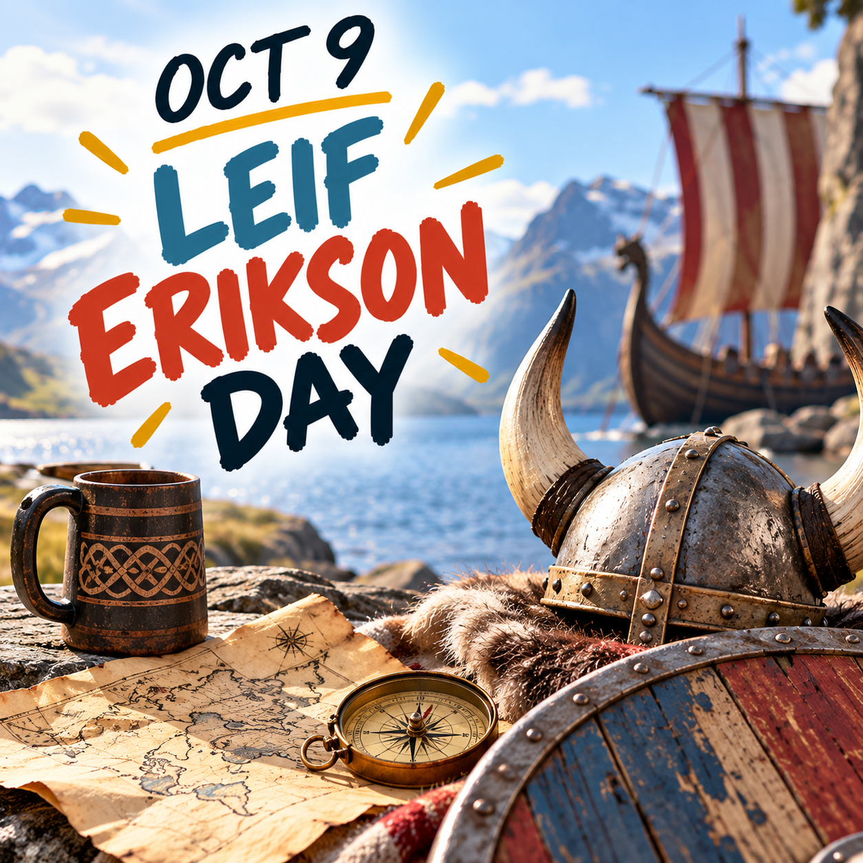 ⛵🧭 Leif Erikson Day – October 9 🧭⛵