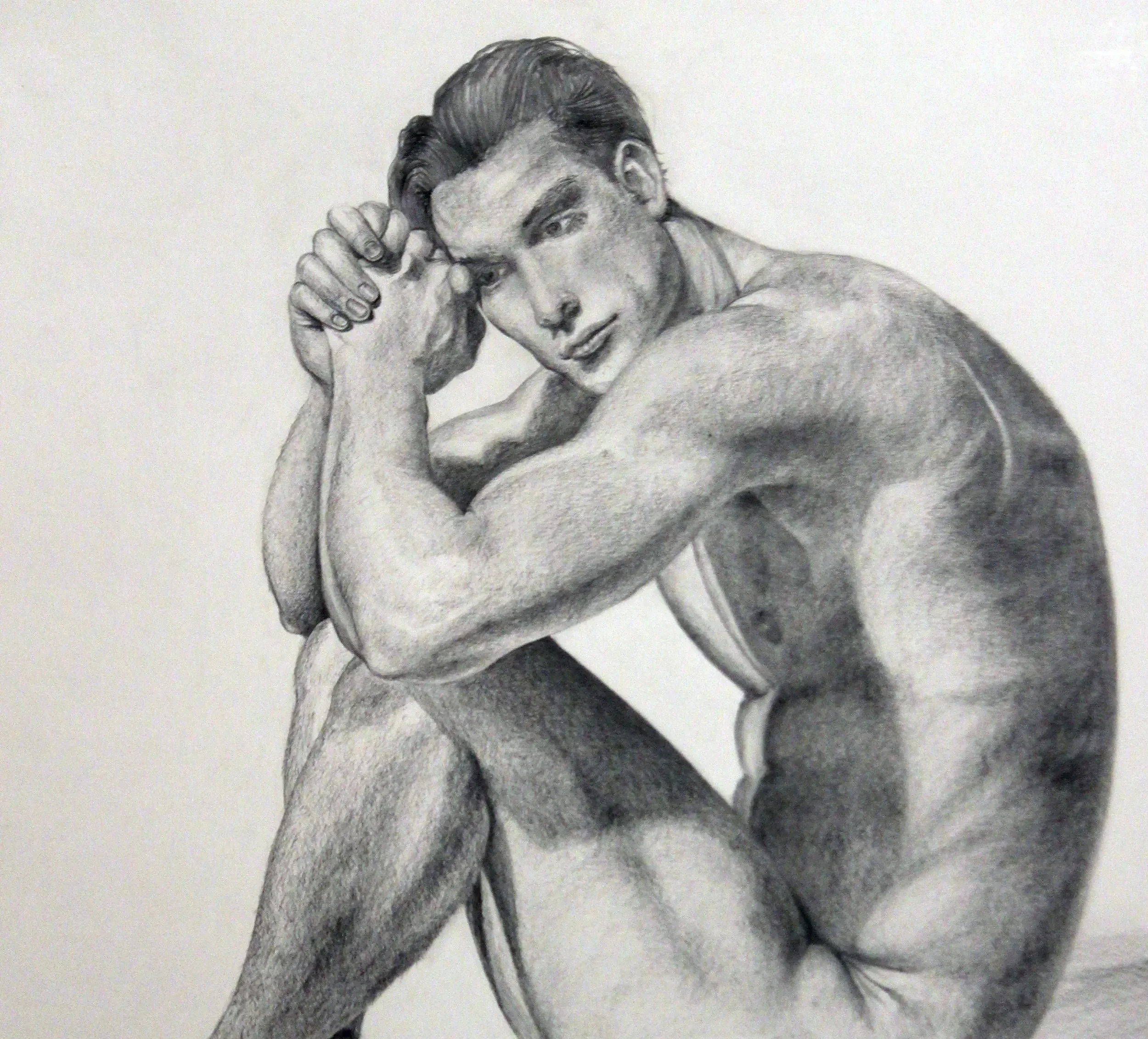 Nude Male Form in Graphite