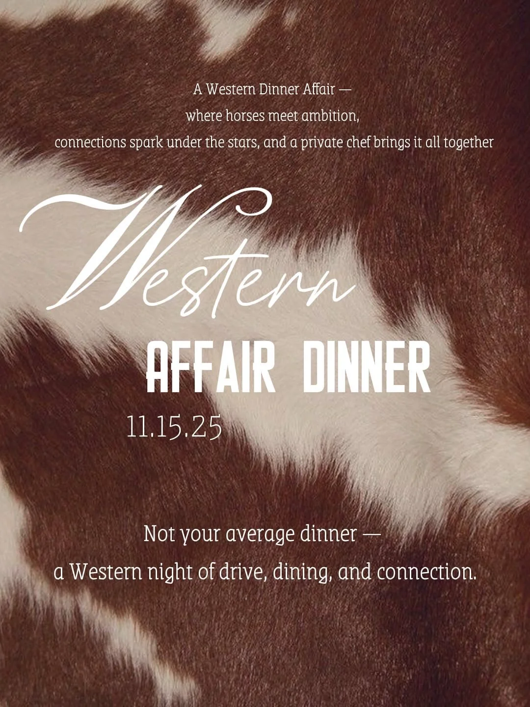 Who&rsquo;s excited for this Saturday?! Our Western Affair Dinner is almost here, and we can&rsquo;t wait to see everyone bring their best Western looks! 

This is your official style guide &mdash; think cowboy chic, denim, boots, and bold accessorie