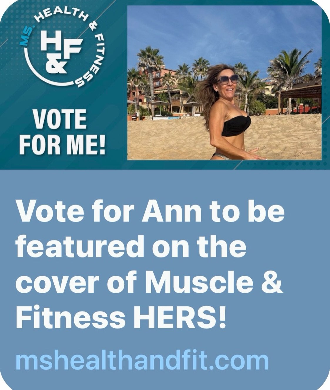 Hello, I am honored to be considered for the title of 2026 Ms. Health and Fitness. Please cast your vote for me today. Thank you🙏💕 
Go to the link below:

https://mshealthandfit.com/2026/ann

#bodybyann #mshealthandfitness2026 #ﬁtnessinspiration #l