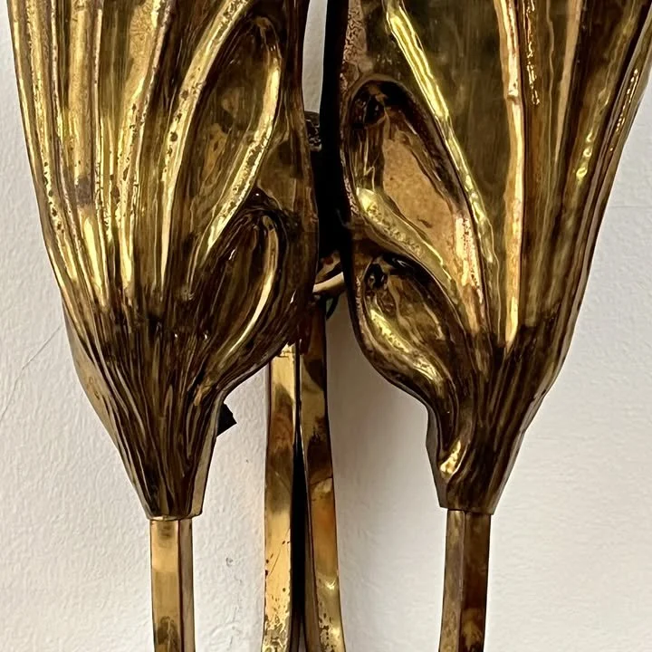 Coppia di applique in ottone martellato di Tommaso Barbi per Bottega Gadda – foto 2