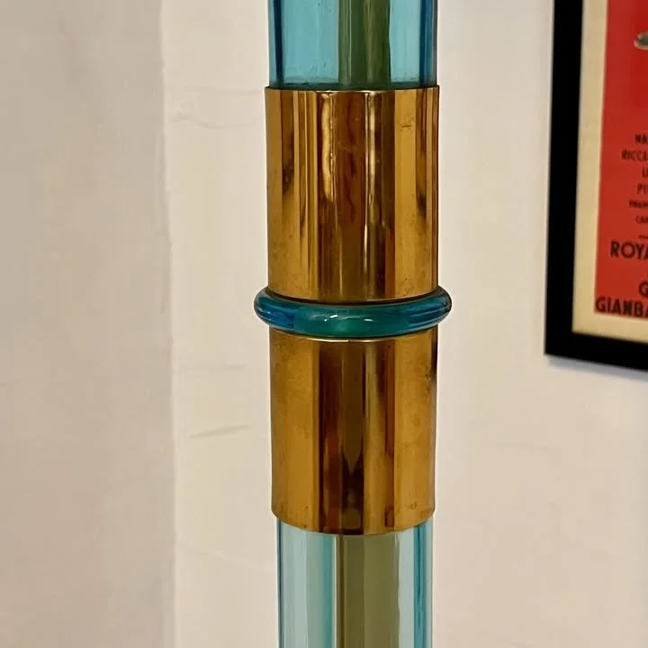 Lampada da terra in vetro di Murano e ottone, Italia, anni '80 – foto 2